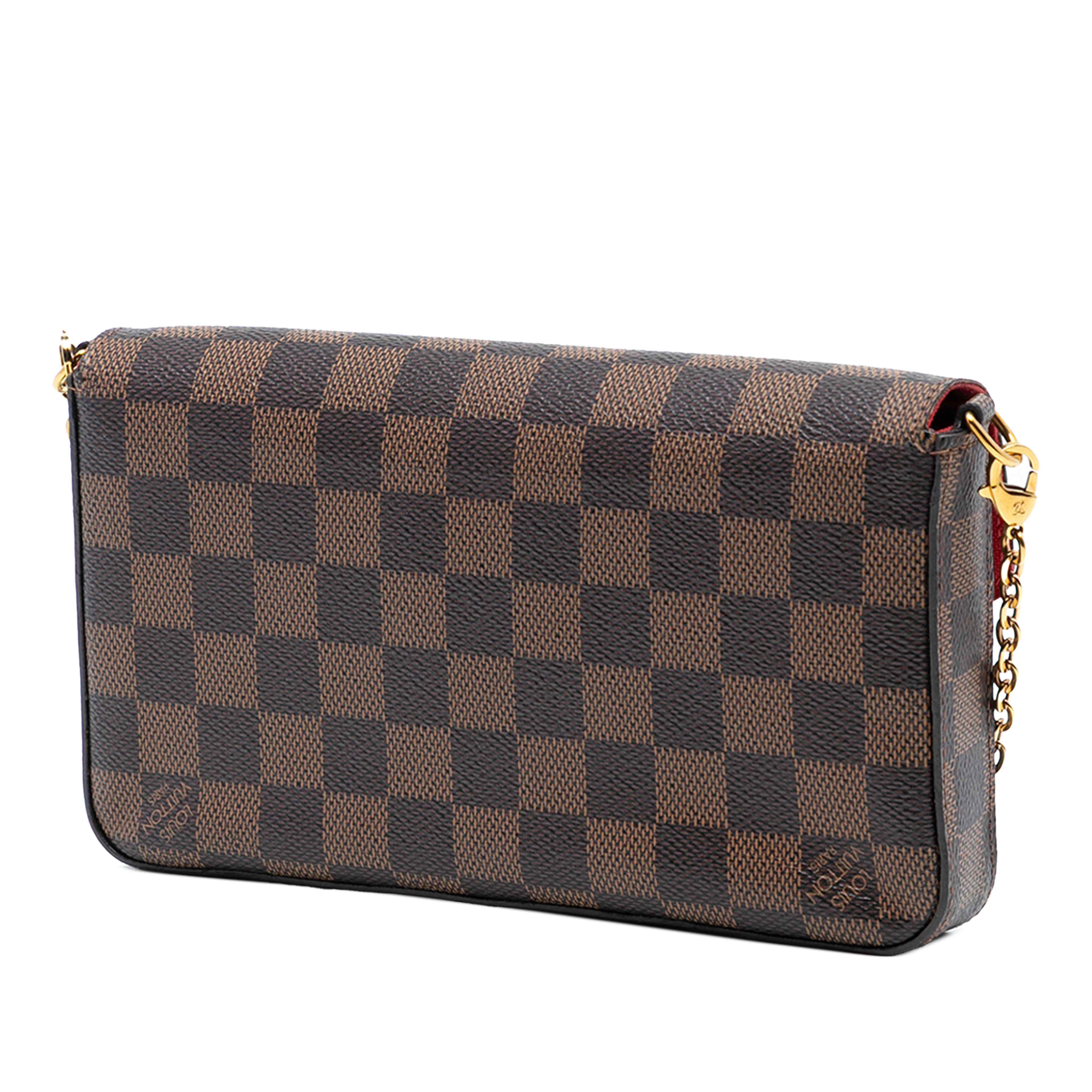 Louis Vuitton Damier Ebene Pochette Felicie, från Luxclusif, i färgen brown. Klicka för att öppna bilden i stort format
