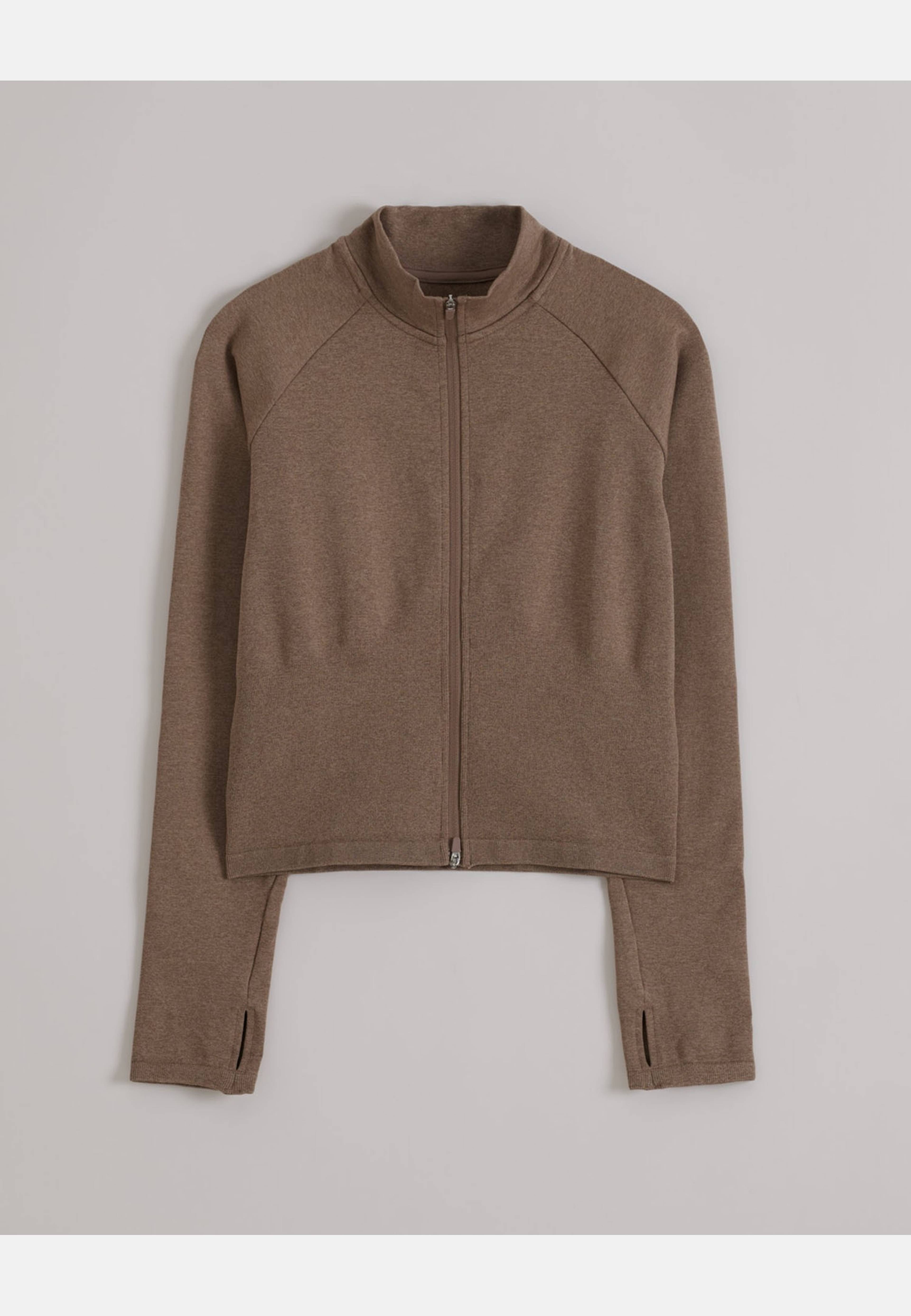 Shape Seamless Zip Jacket, från aim'n, i färgen espresso melange. Klicka för att öppna bilden i stort format