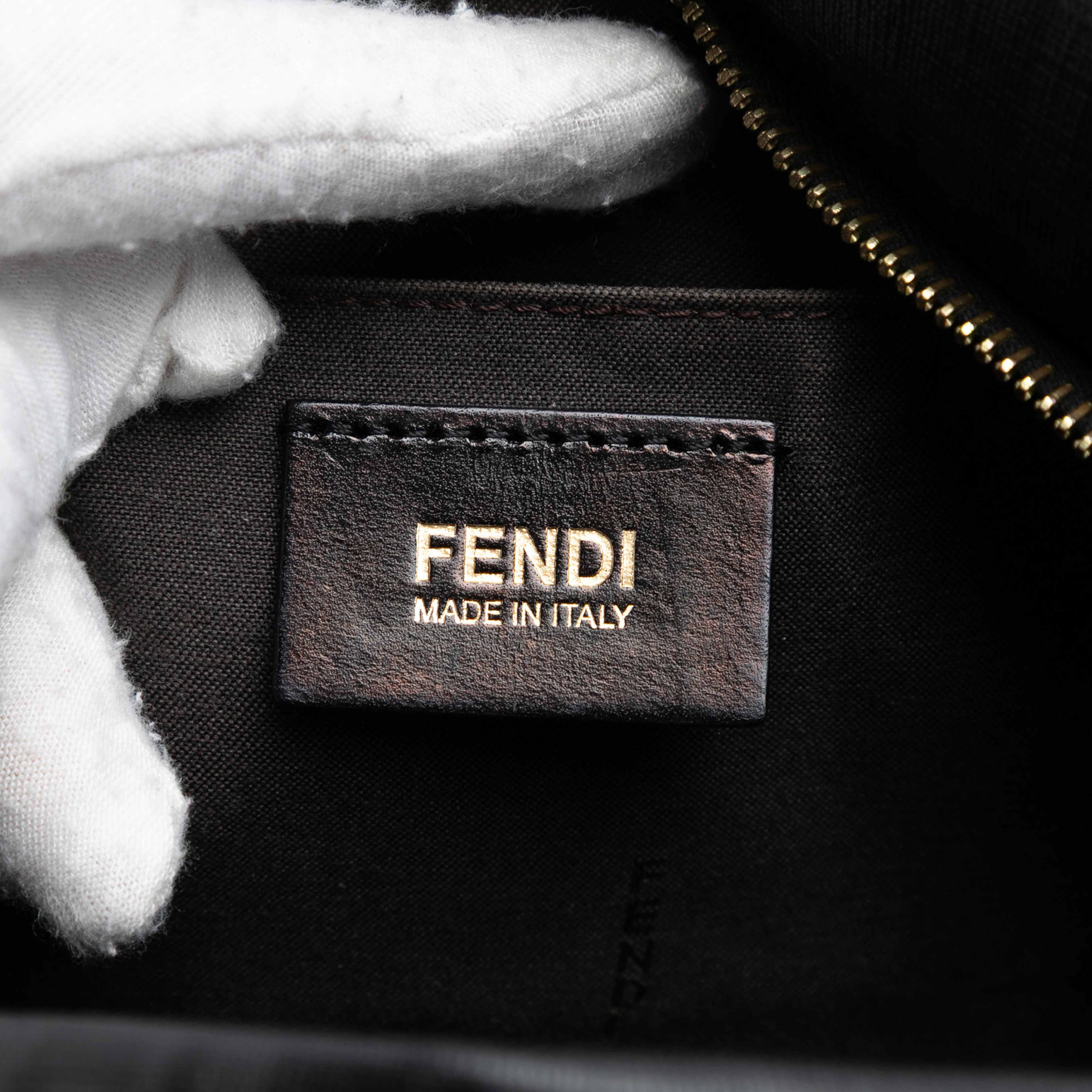 Fendi Zucchino Coated Canvas Tote, från Luxclusif, i färgen dark gray. Klicka för att öppna bilden i stort format