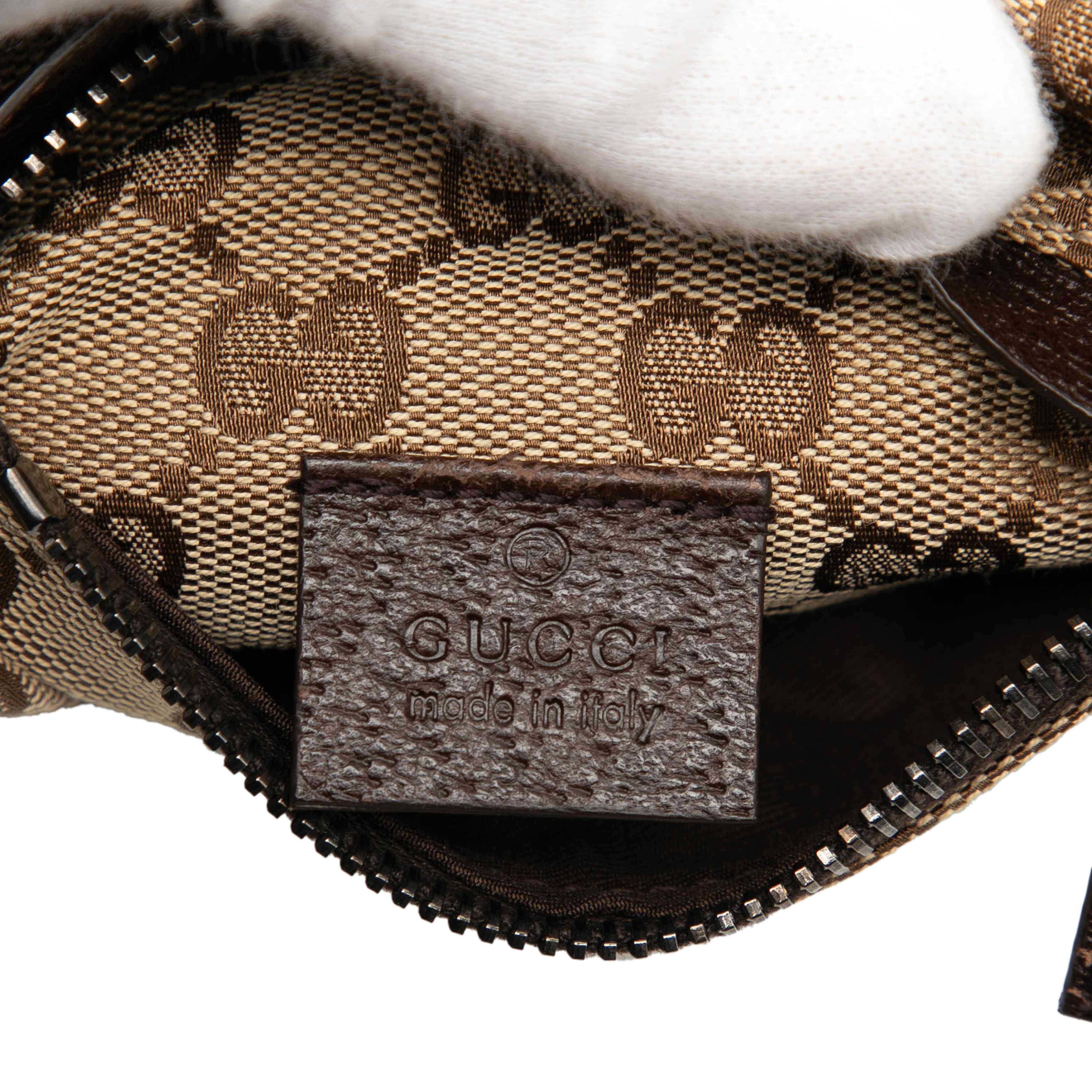 Gucci Gg Canvas Double Pocket Belt Bag, från Luxclusif, i färgen beige. Klicka för att öppna bilden i stort format