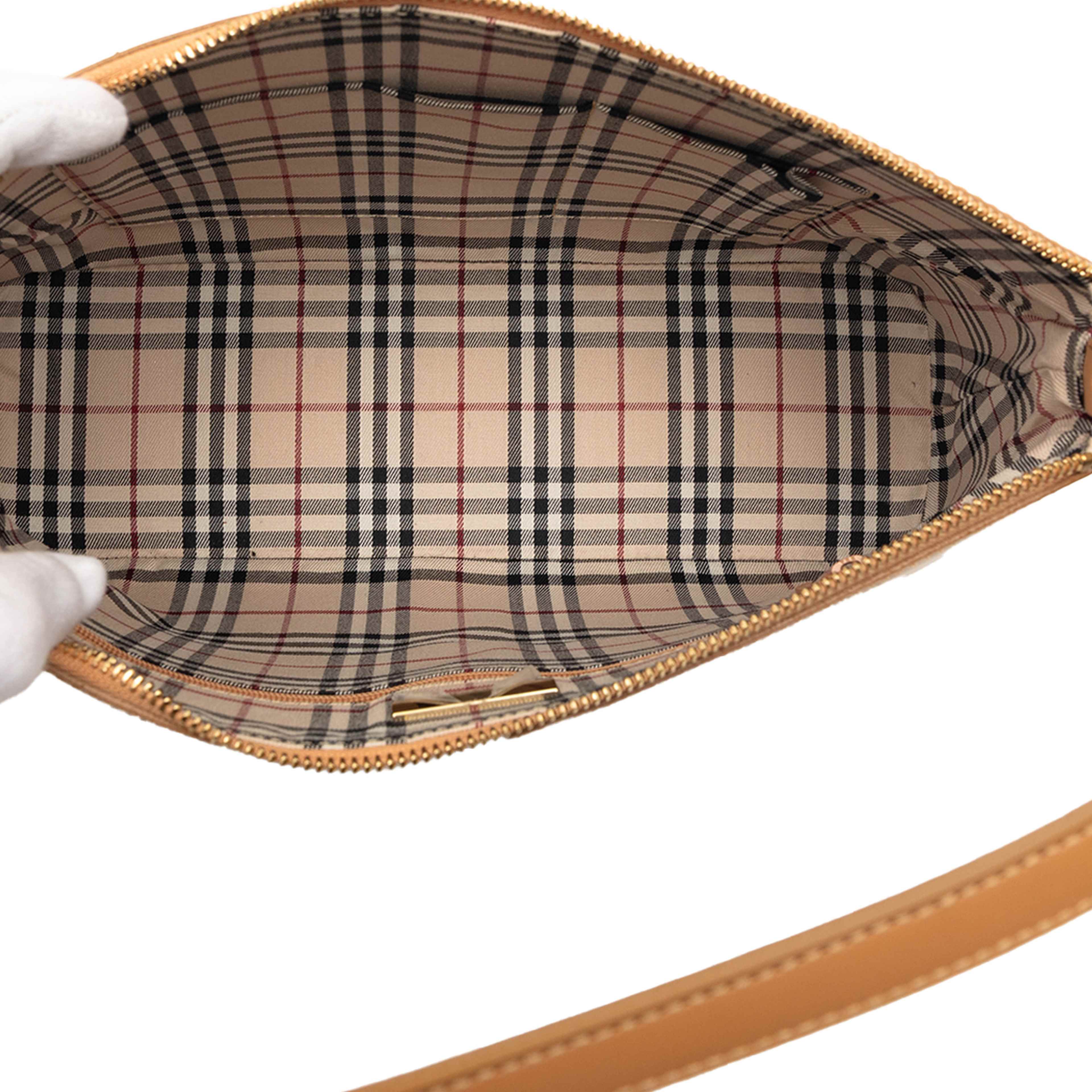 Burberry Leather Shoulder Bag, från Luxclusif, i färgen caramel. Klicka för att öppna bilden i stort format