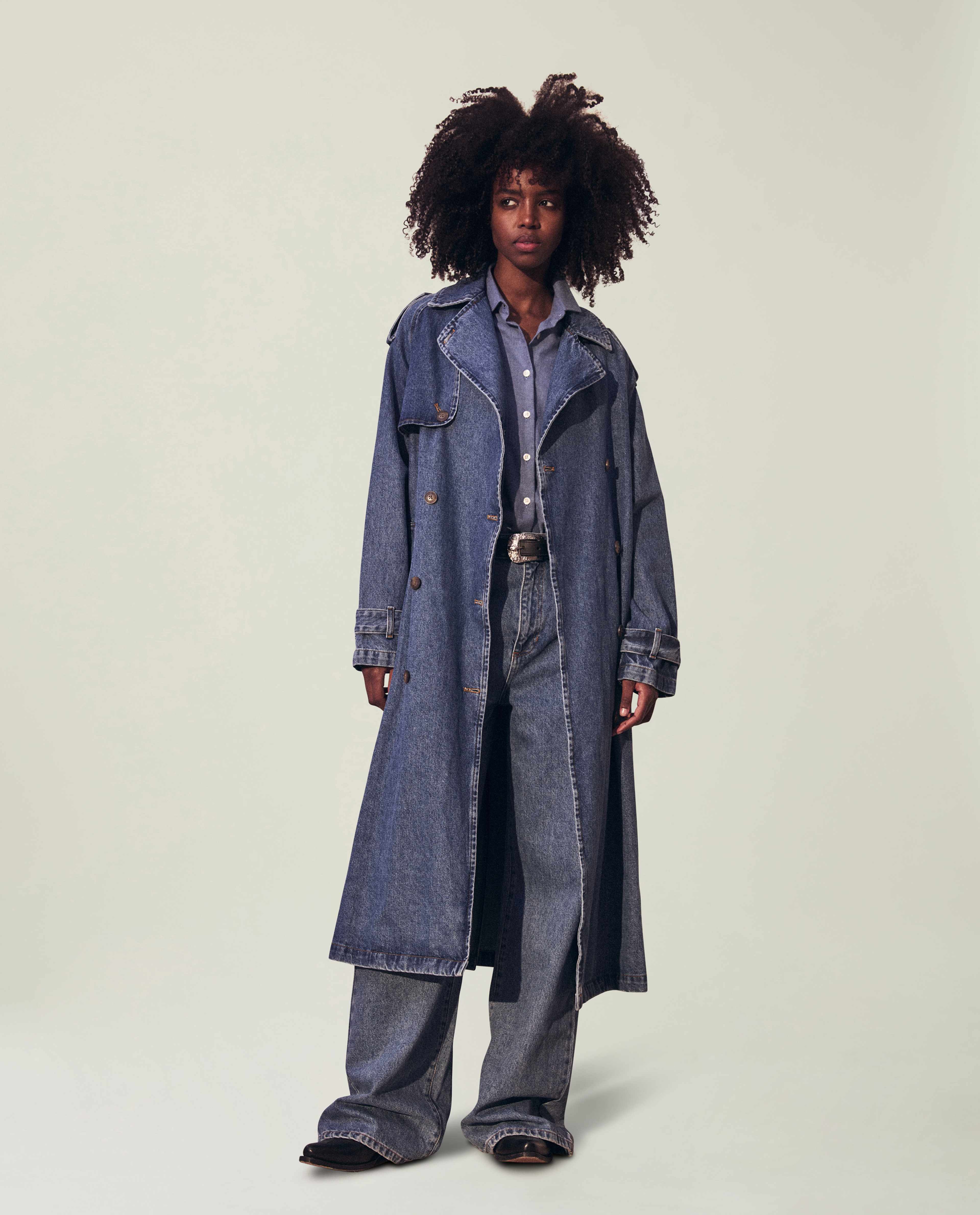 Angelina Denim Trench Coat