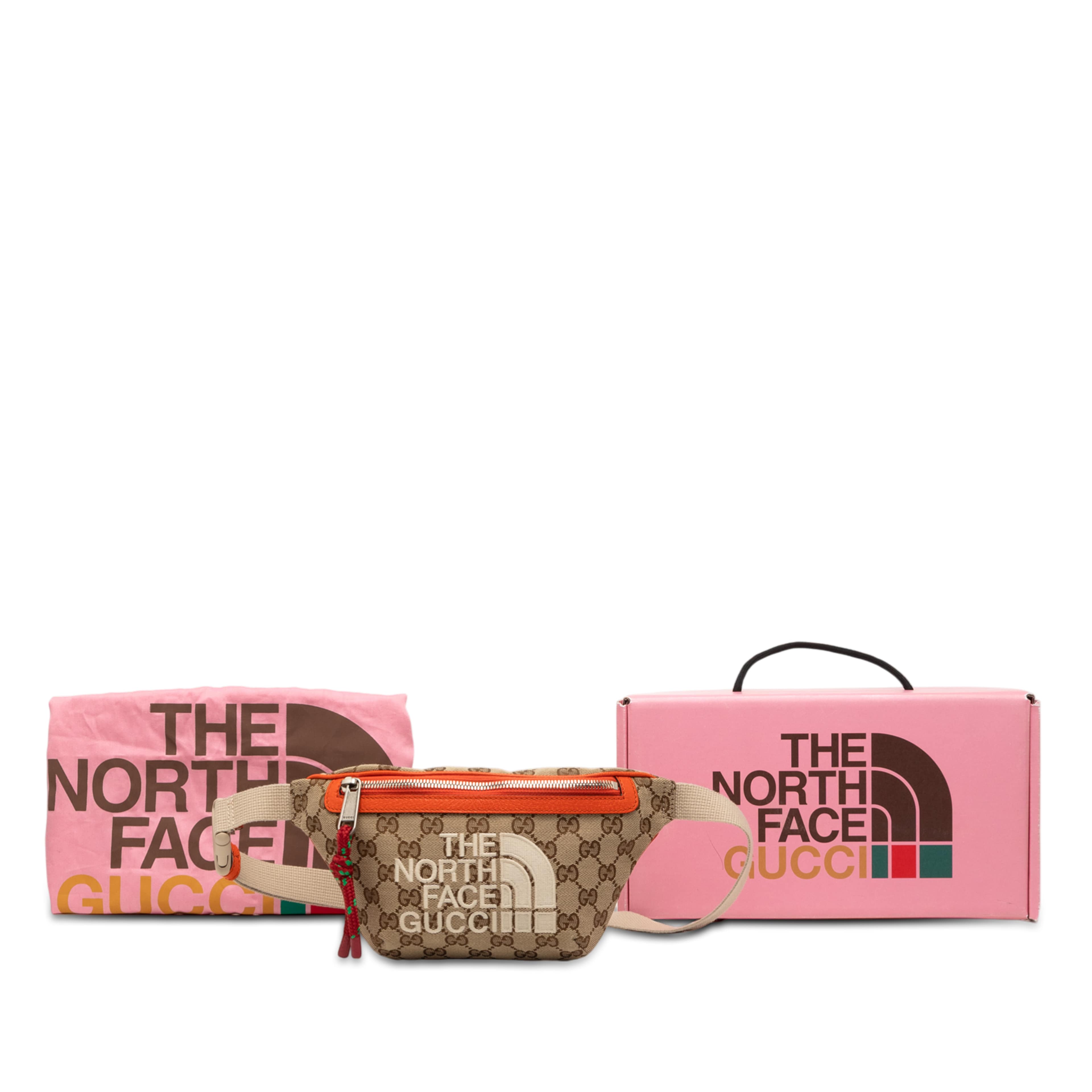 Gucci The North Face Gg Canvas Belt Bag, från Luxclusif, i färgen orange. Klicka för att öppna bilden i stort format