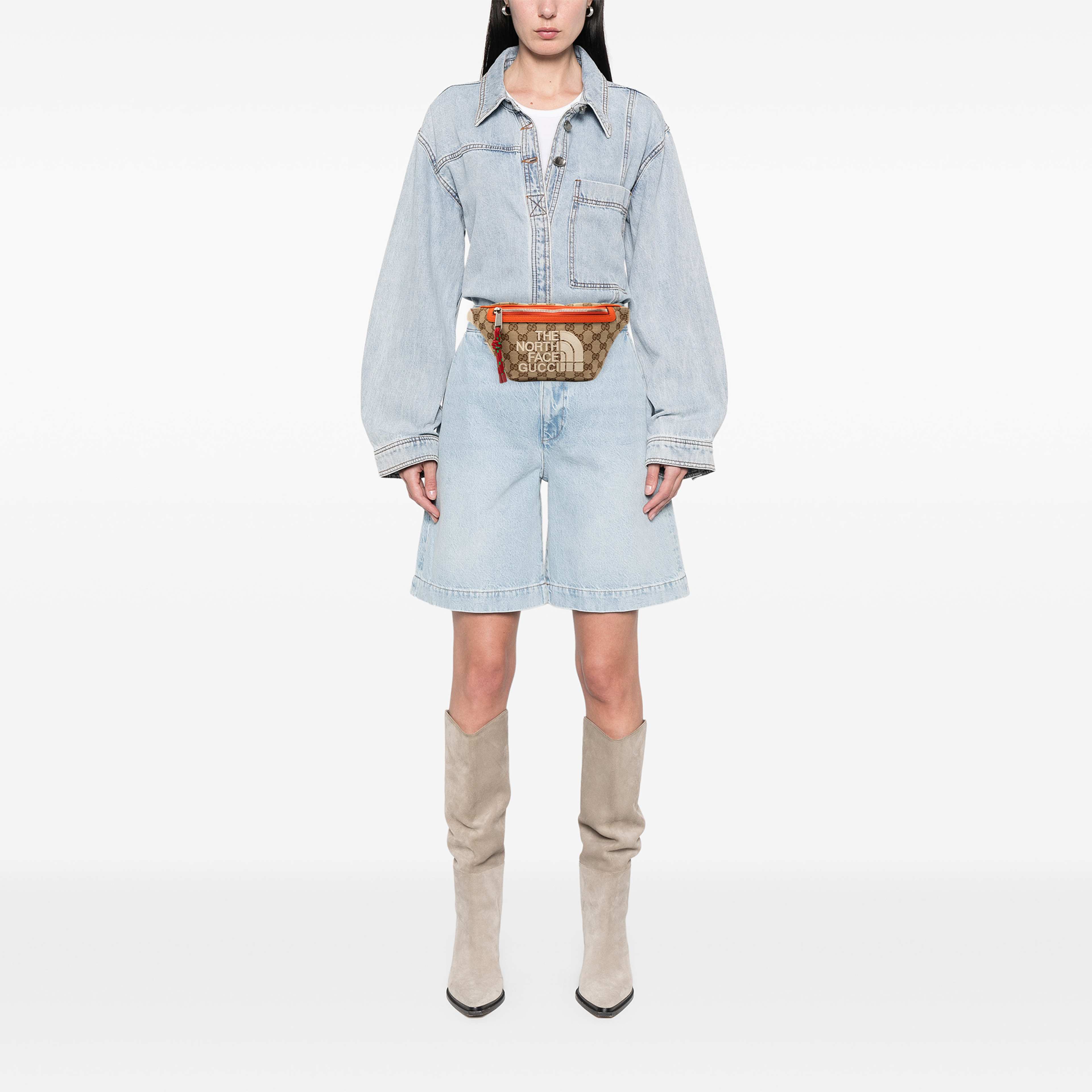 Gucci The North Face Gg Canvas Belt Bag, från Luxclusif, i färgen orange. Klicka för att öppna bilden i stort format