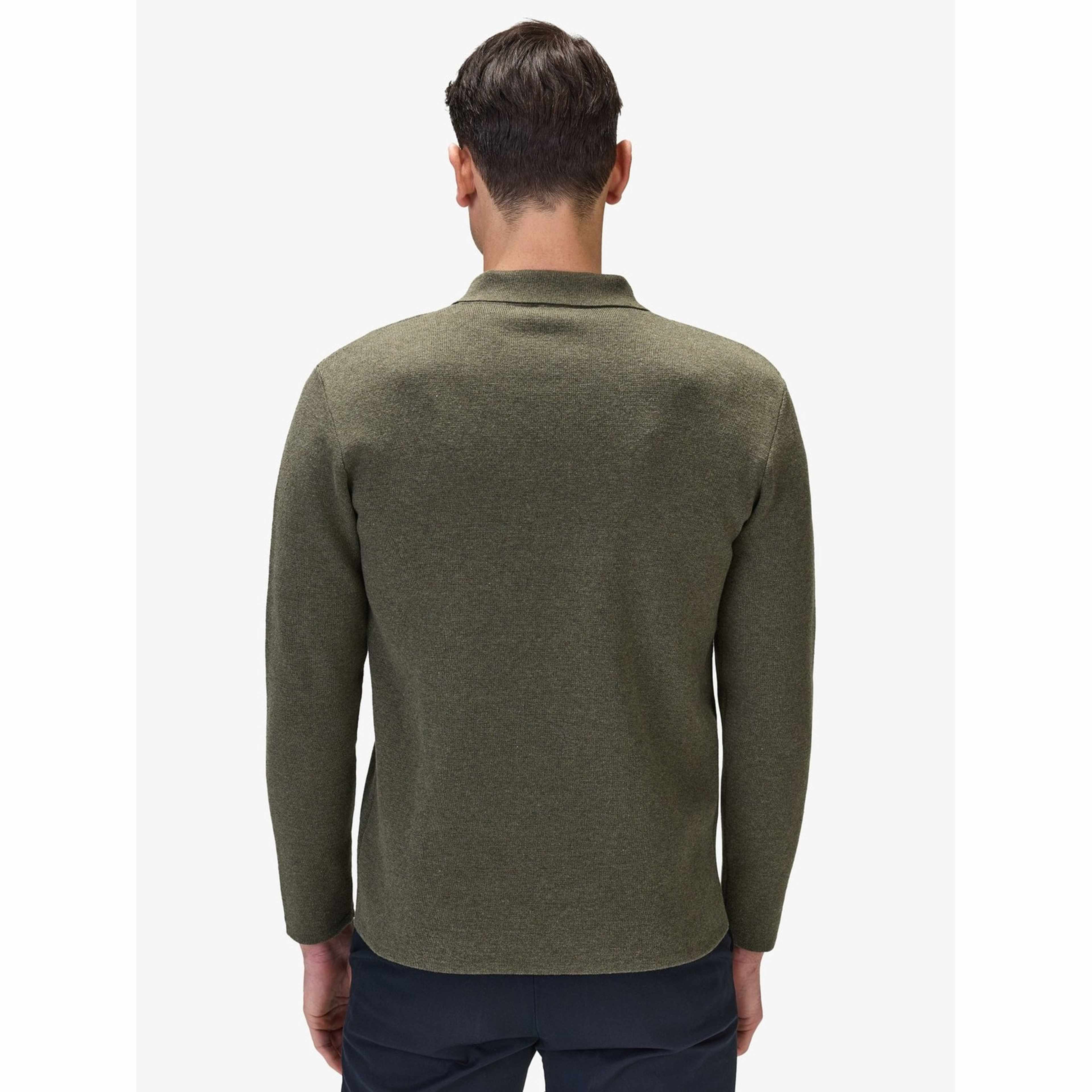 Cotton Plain Knitted Ls Half Zip (ilario), från John Henric, i färgen green. Klicka för att öppna bilden i stort format