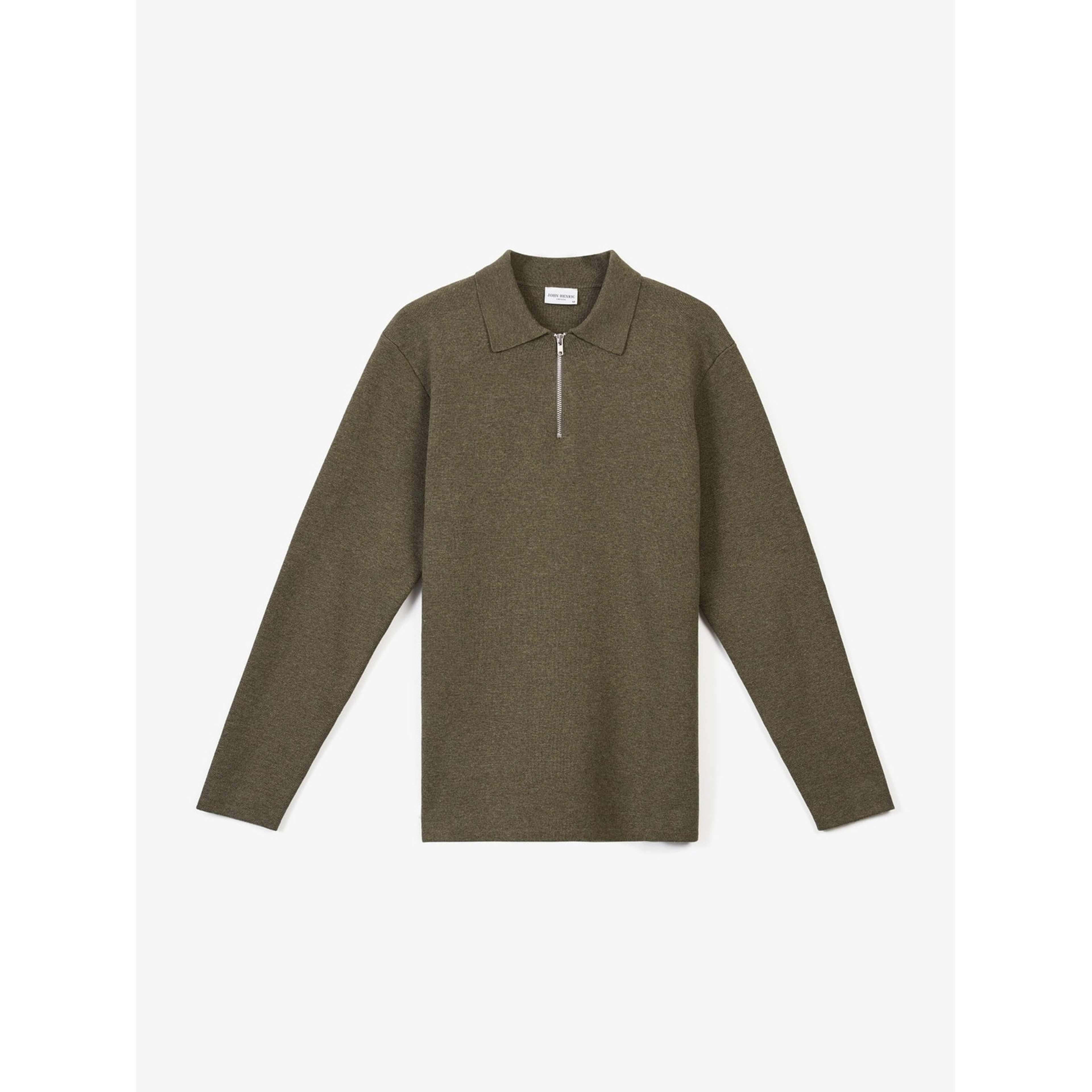 Cotton Plain Knitted Ls Half Zip (ilario)