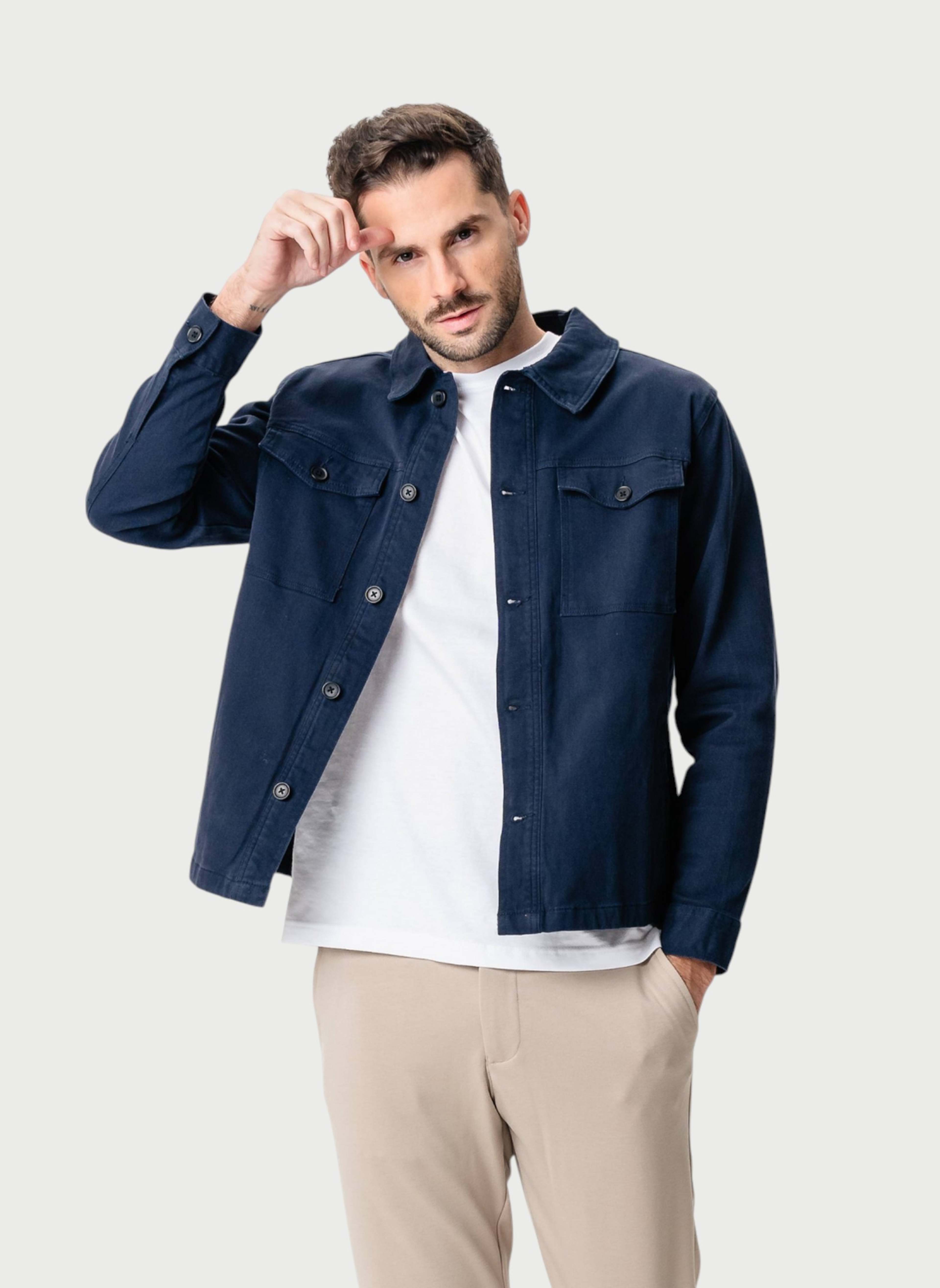 Twill Overshirt, från TeeShoppen, i färgen marin. Klicka för att öppna bilden i stort format