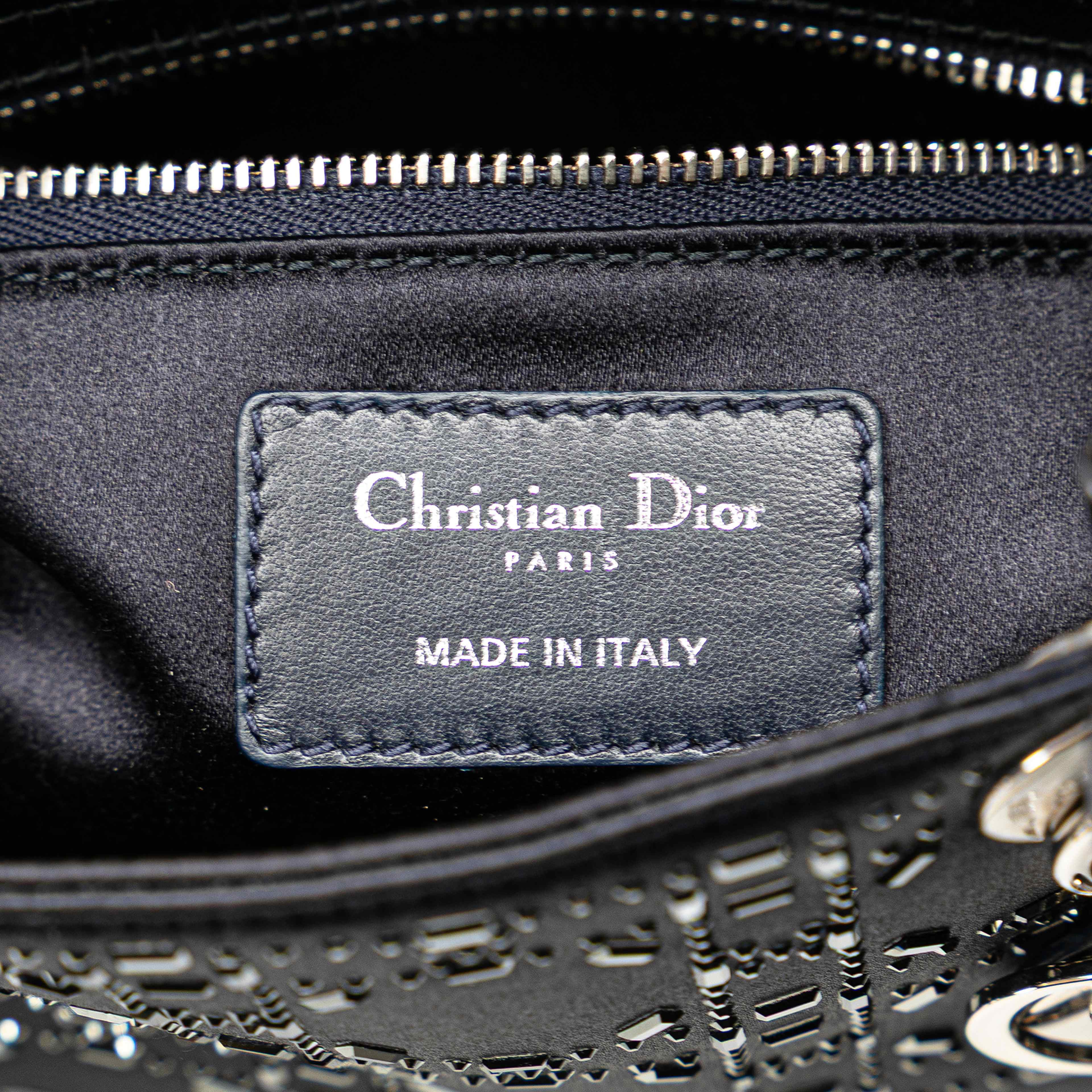 Dior Mini Satin Cannage Strass Crystal Embellished Lady Dior