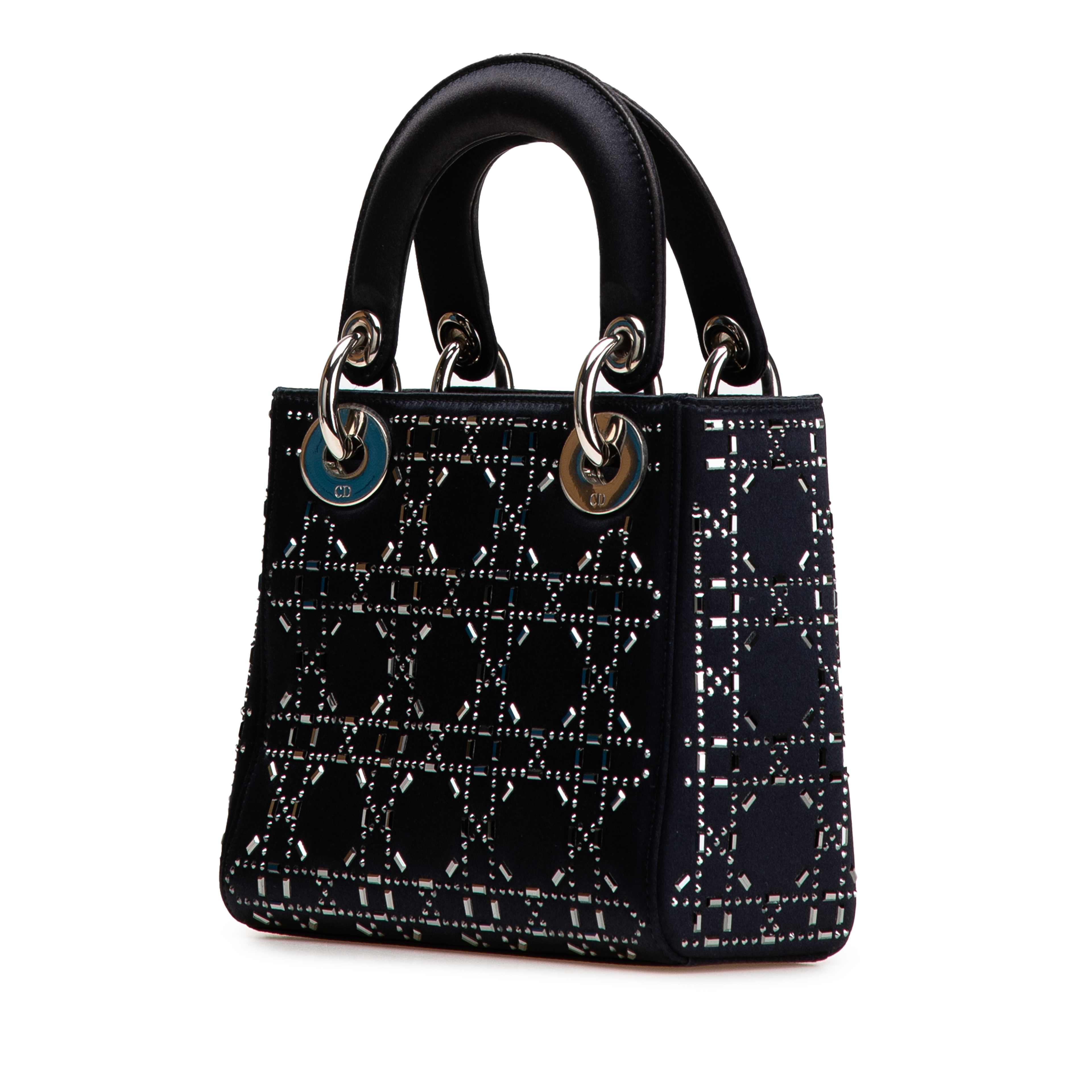 Dior Mini Satin Cannage Strass Crystal Embellished Lady Dior