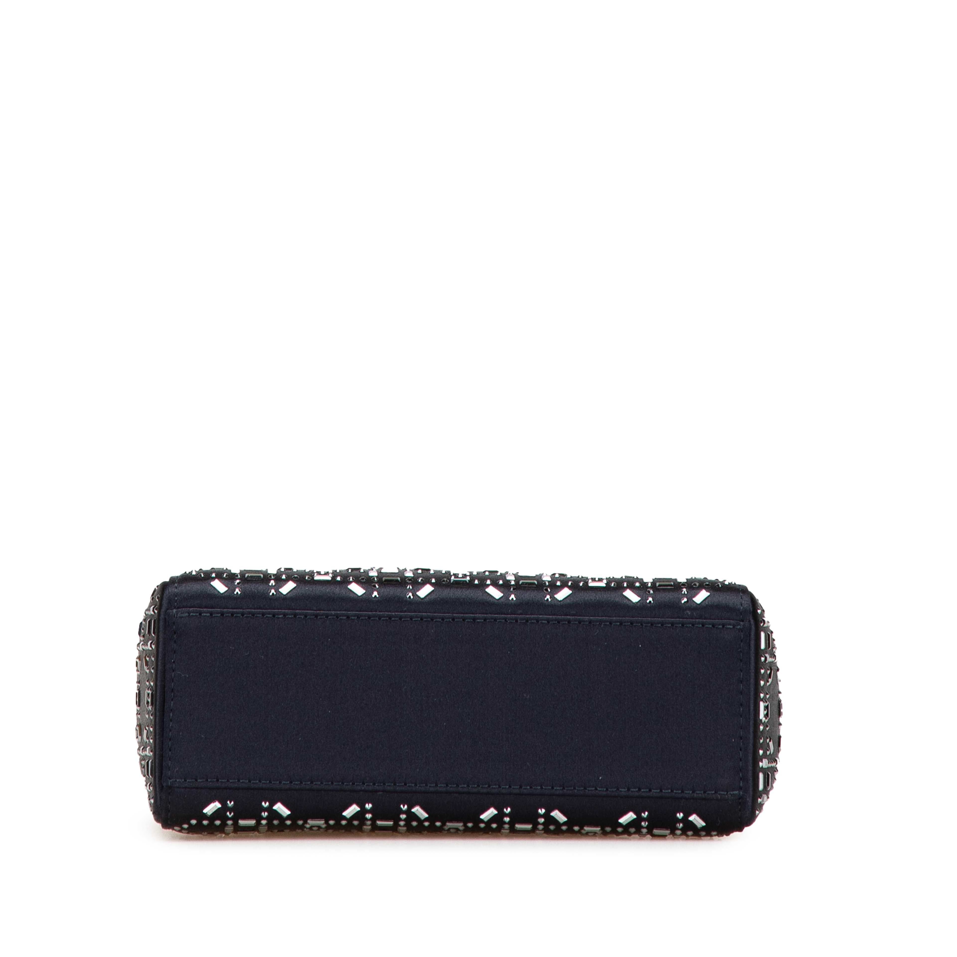 Dior Mini Satin Cannage Strass Crystal Embellished Lady Dior