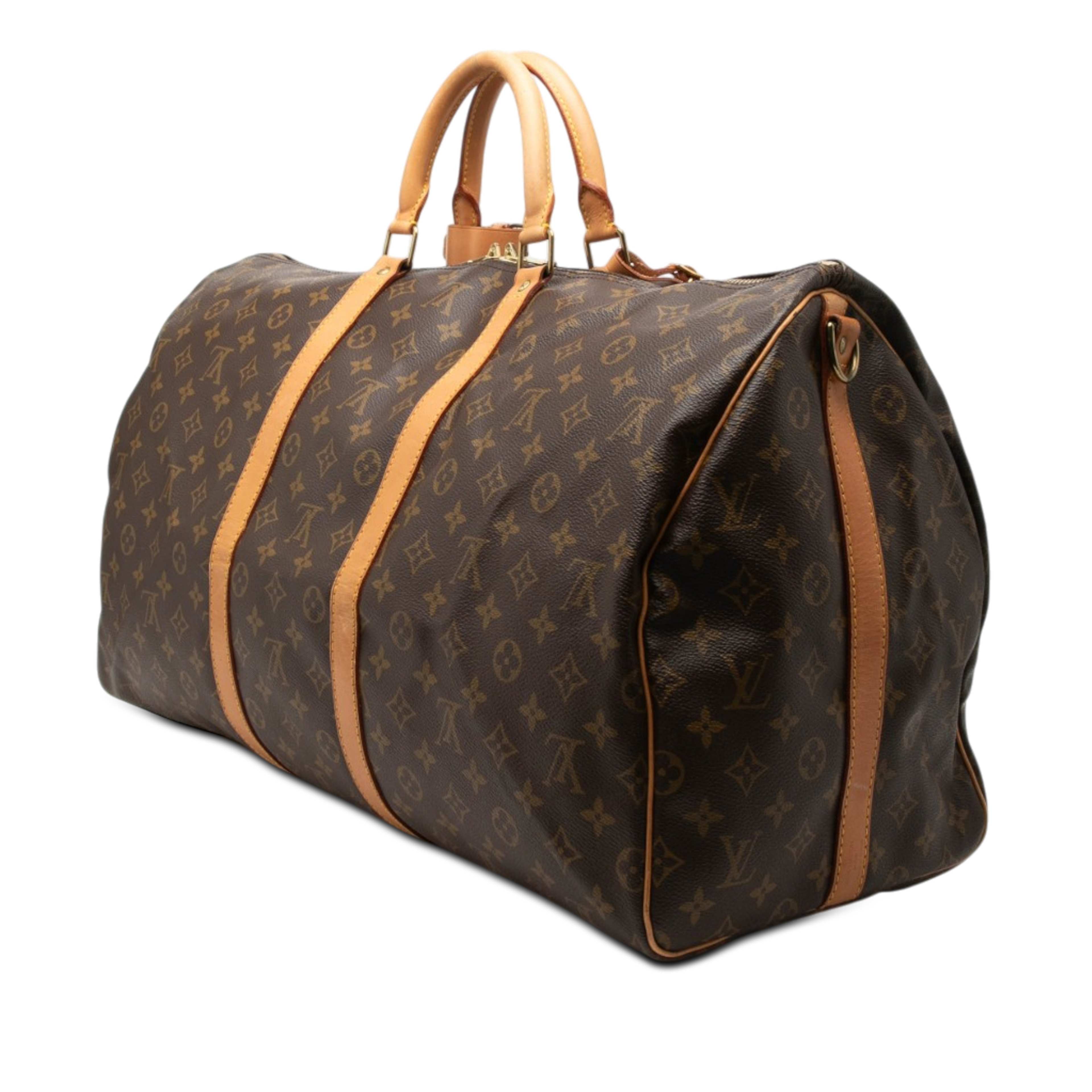 Louis Vuitton Monogram Keepall Bandouliere 55, från Luxclusif, i färgen brun. Klicka för att öppna bilden i stort format