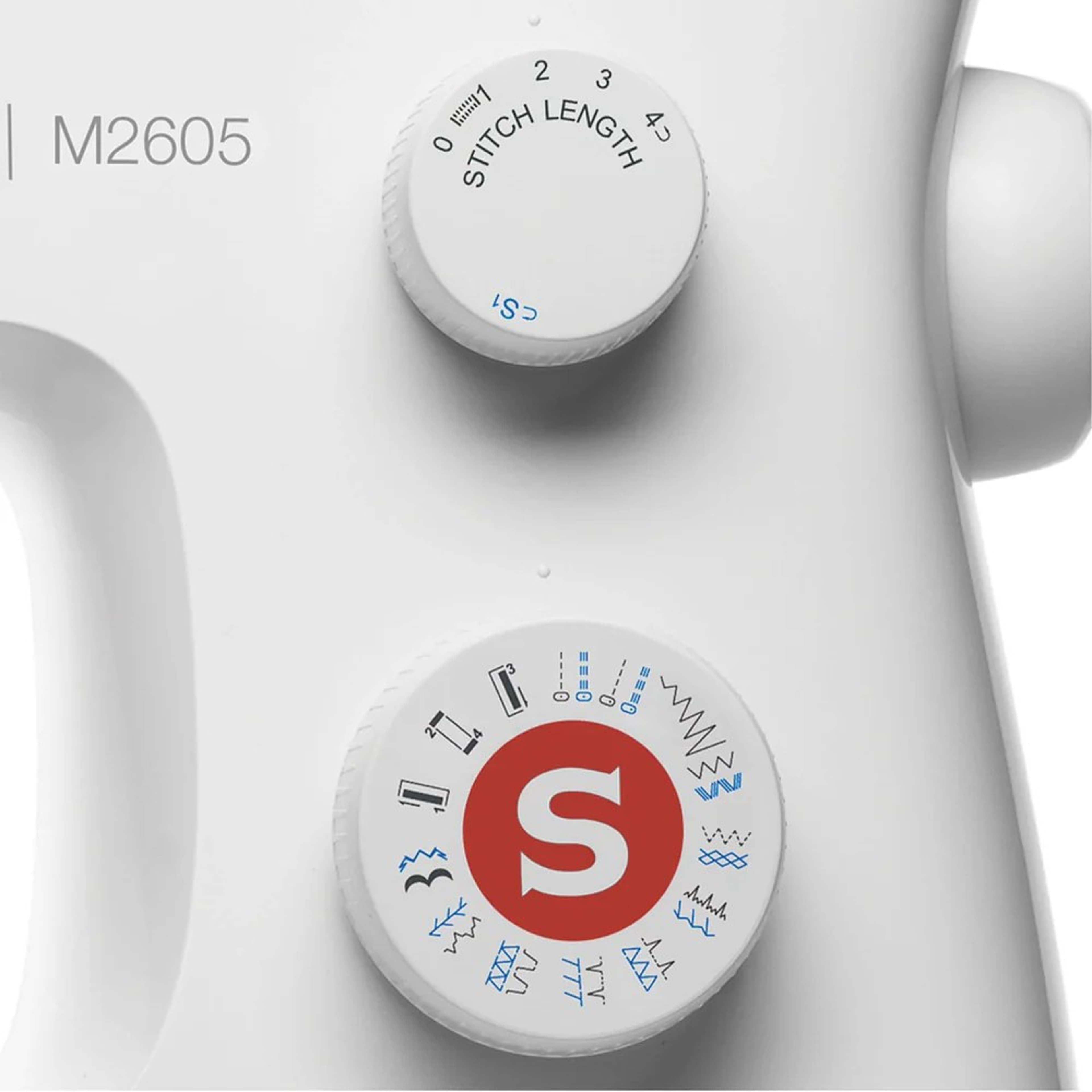 Symaskin M2605 19 Sömmar LED Belysning, från Singer, i färgen vit. Klicka för att öppna bilden i stort format