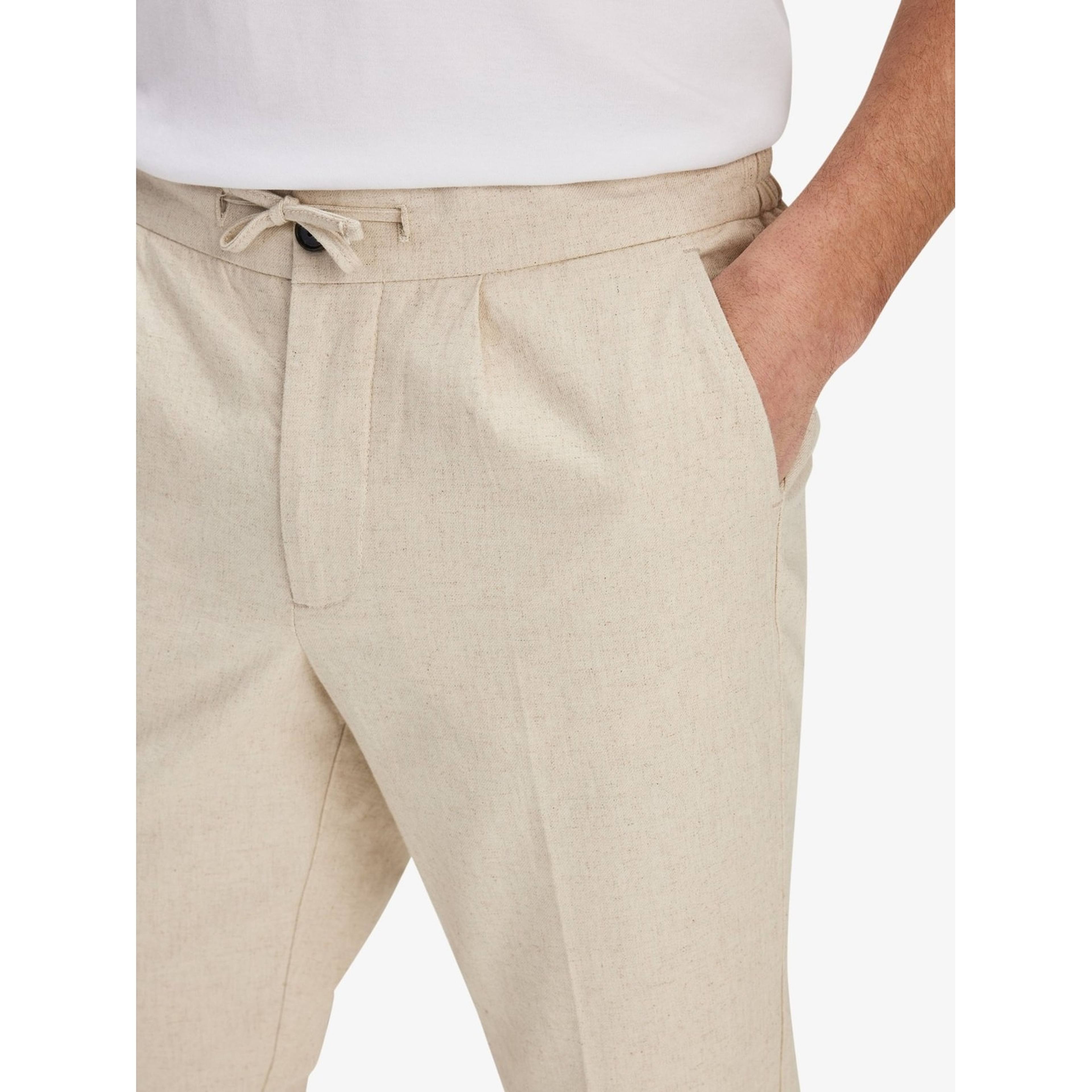 Linen Blend Trousers (marquise), från John Henric, i färgen beige. Klicka för att öppna bilden i stort format