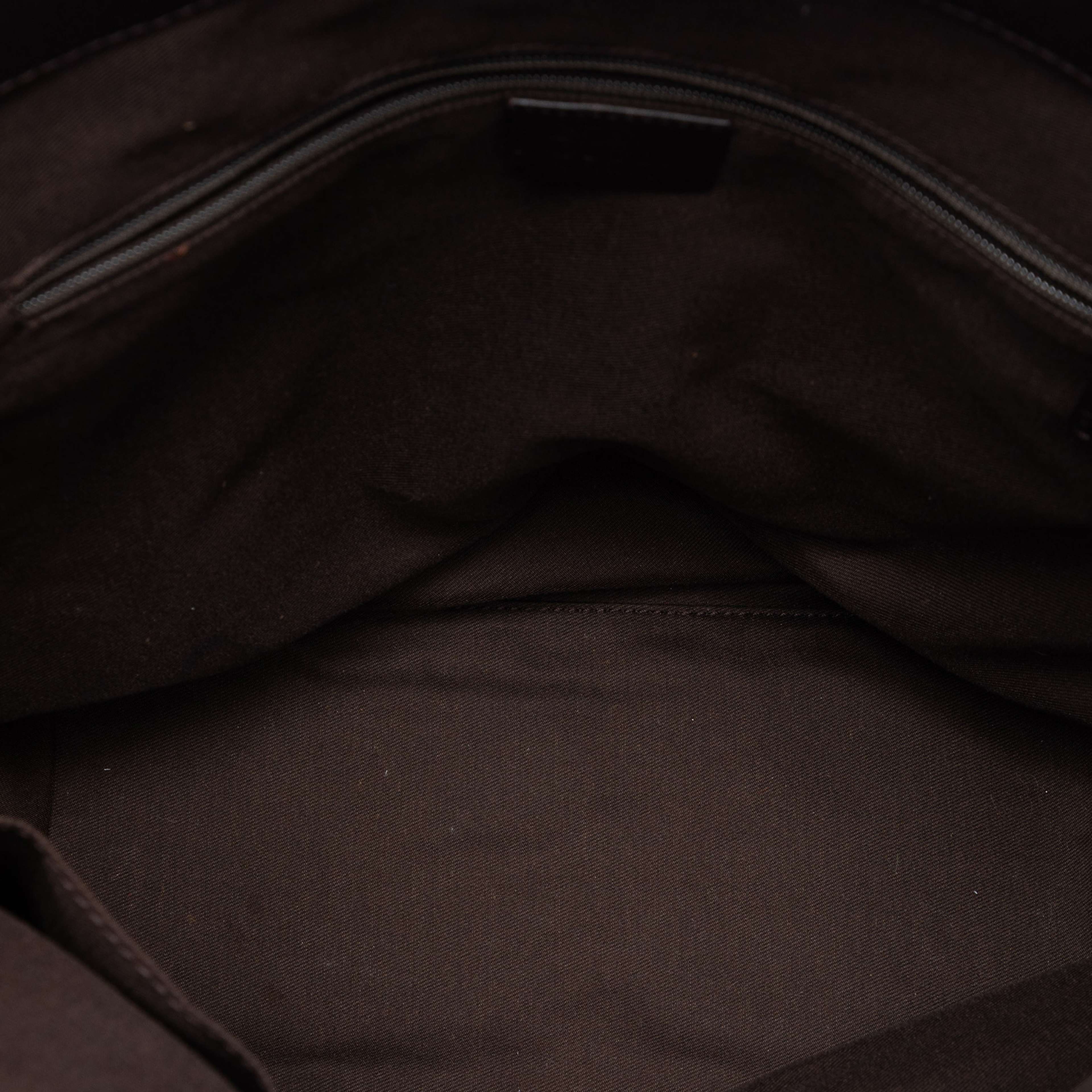 Gucci Gg Denim Capri Tote, från Luxclusif, i färgen dark brown. Klicka för att öppna bilden i stort format