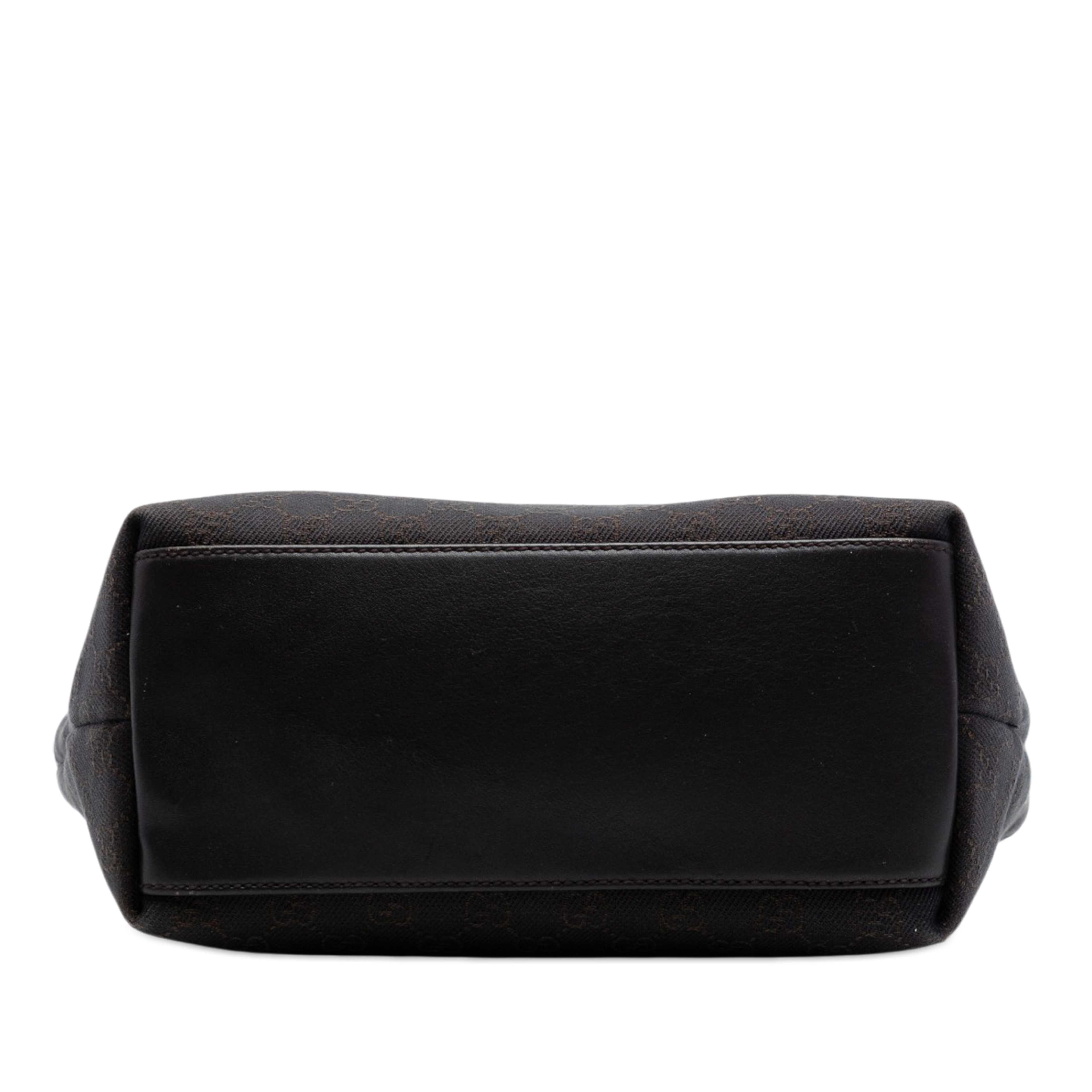 Gucci Gg Denim Capri Tote, från Luxclusif, i färgen dark brown. Klicka för att öppna bilden i stort format