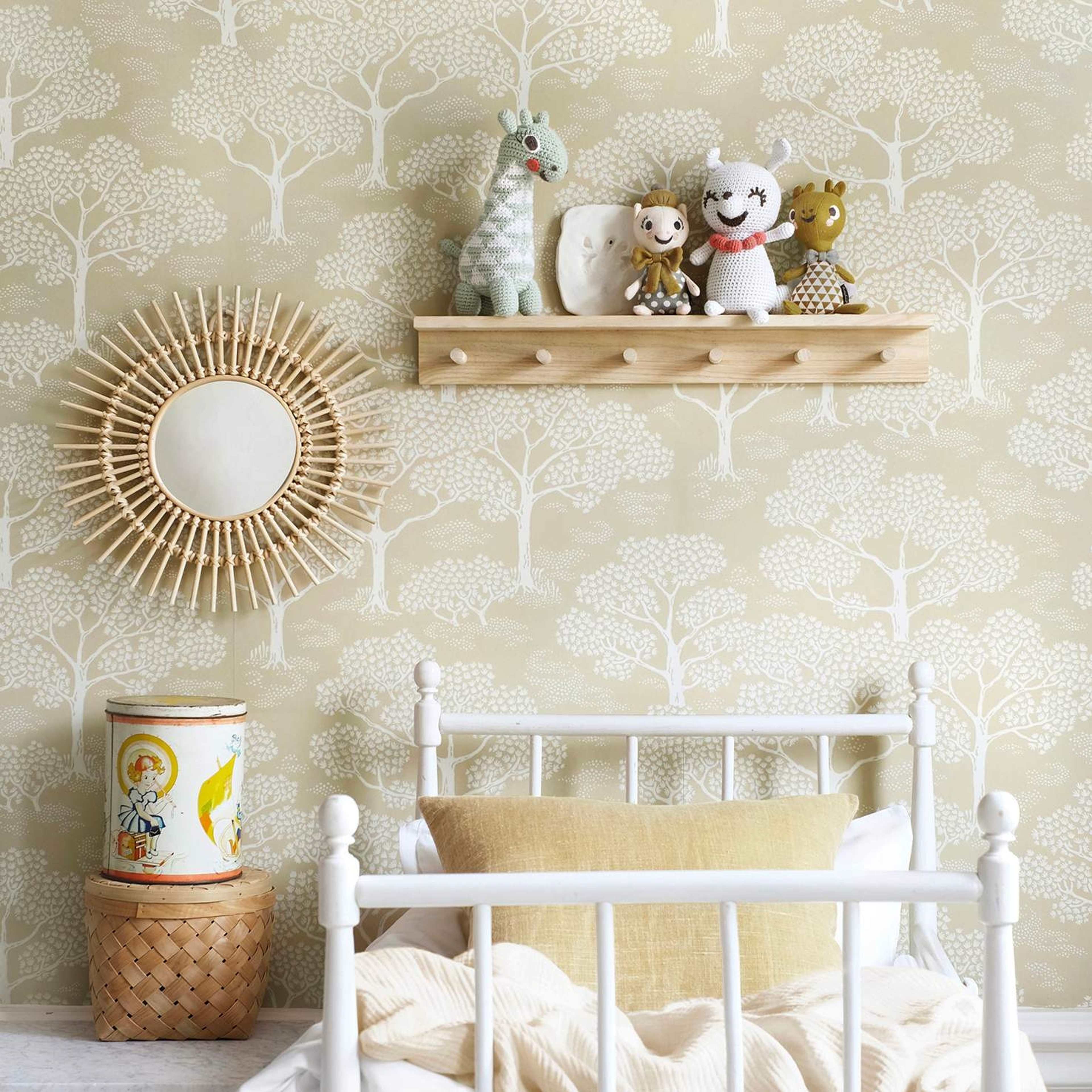 Tapet Woodland Notes - Rye Yellow