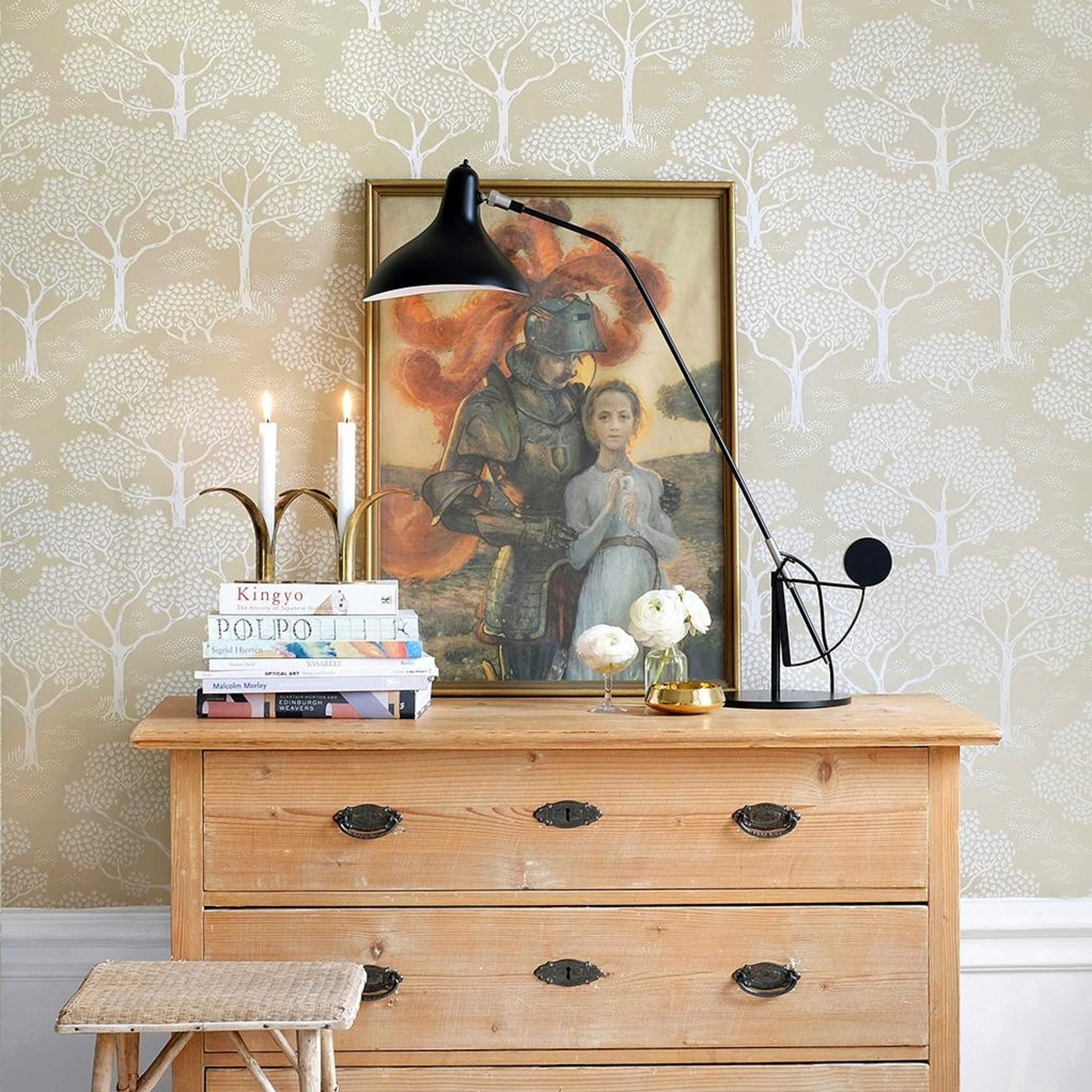 Tapet Woodland Notes - Rye Yellow