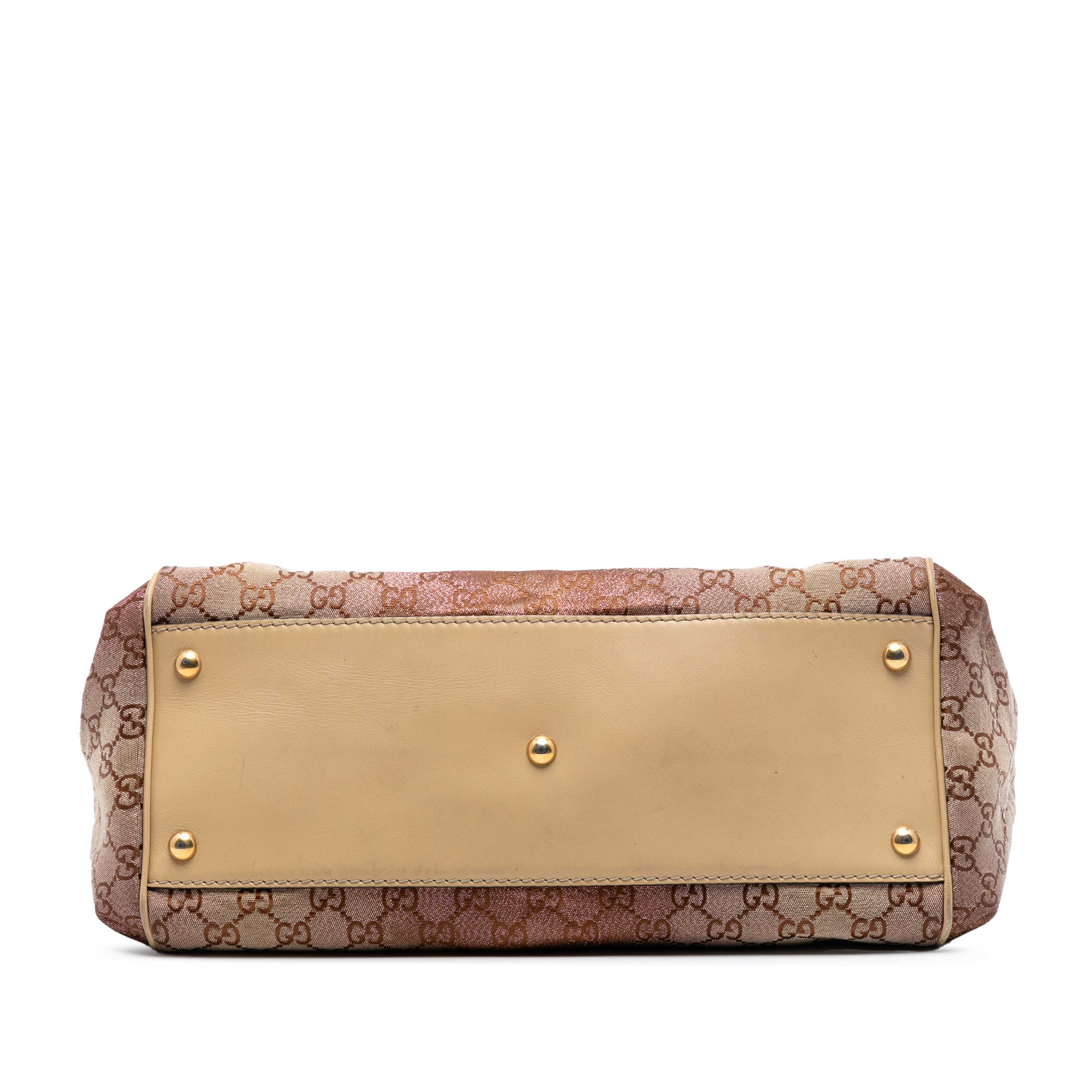 Gucci Medium Gg Lurex Scarlett Satchel, från Luxclusif, i färgen brown. Klicka för att öppna bilden i stort format