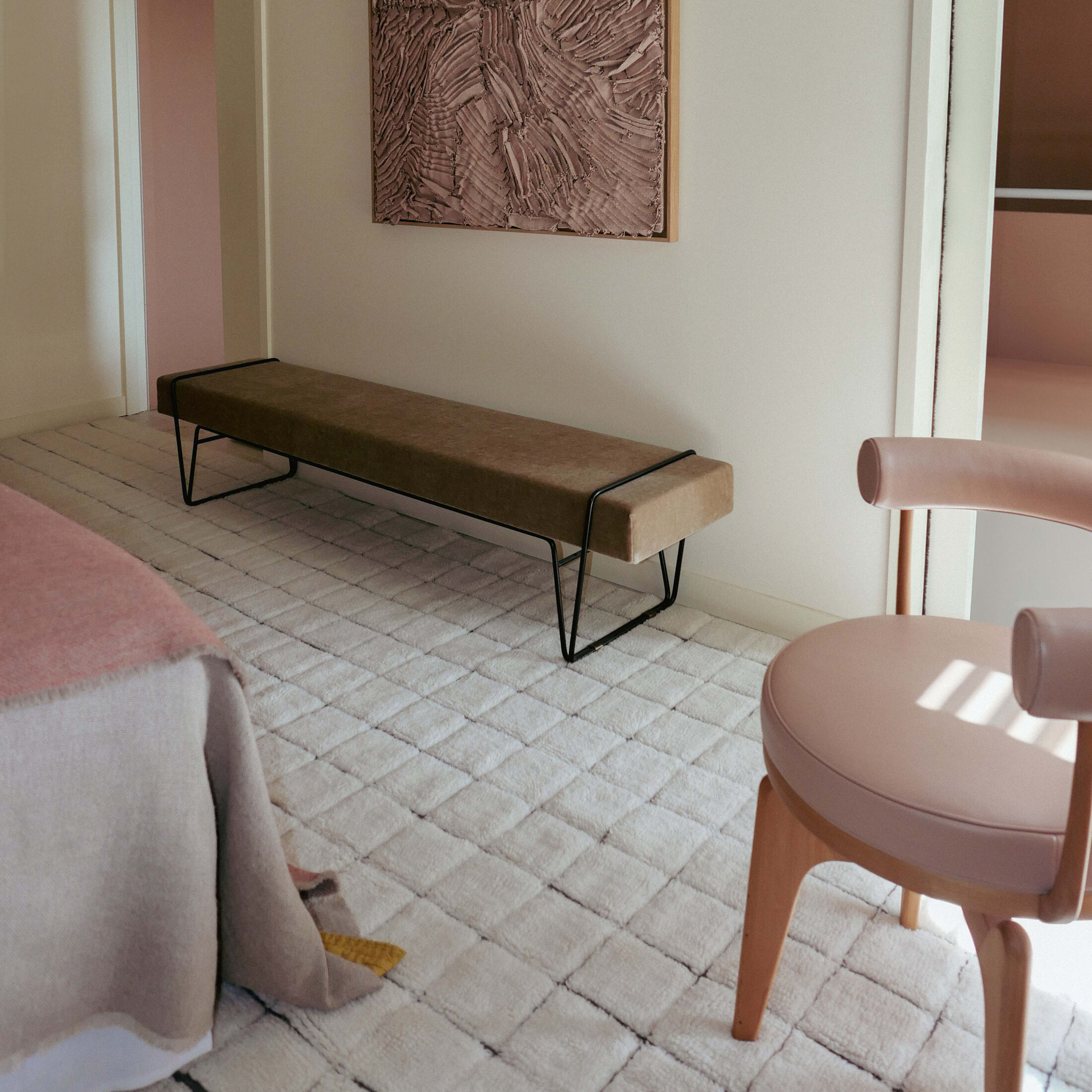 Tvättbar Ullmatta Mosaic 80x230 cm