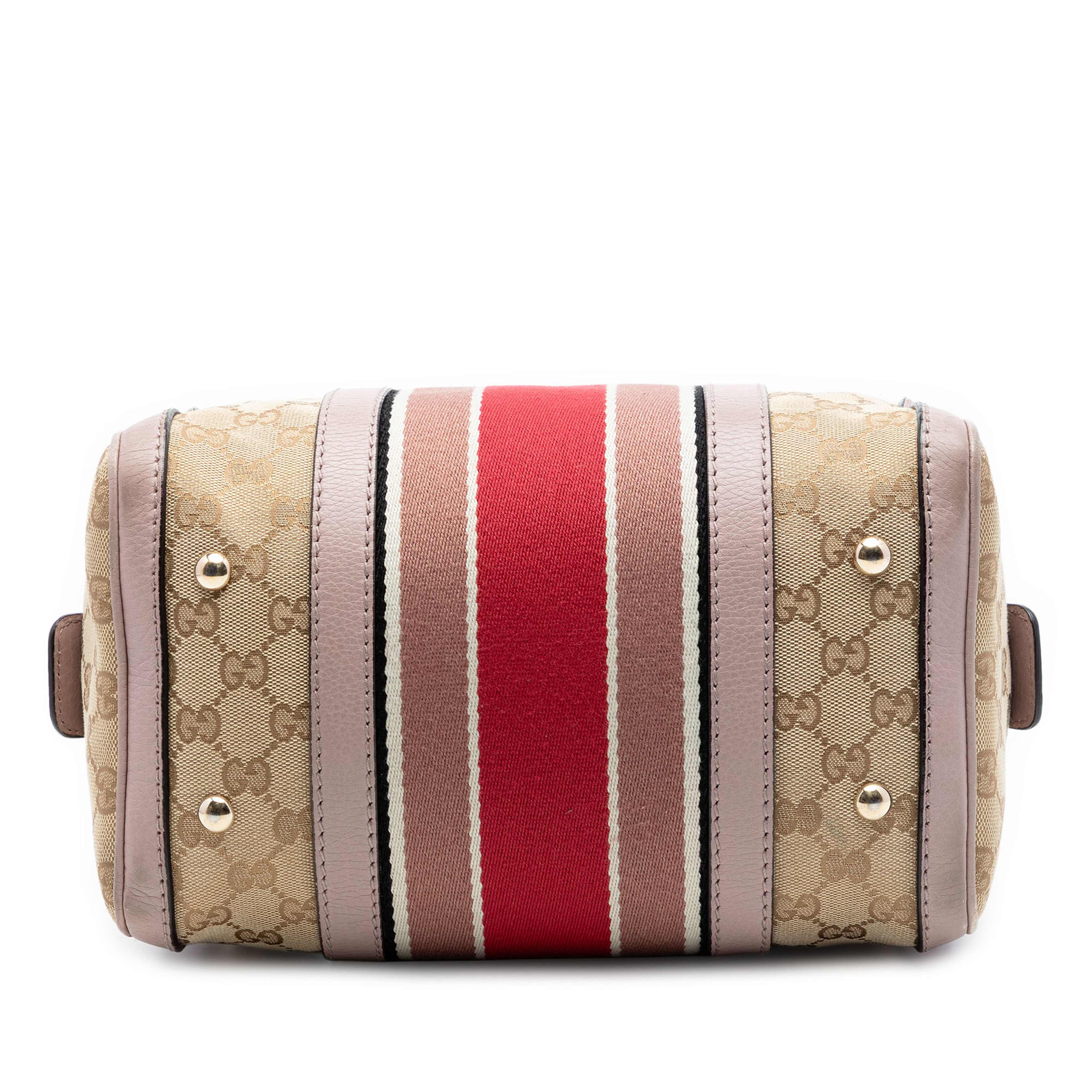 Gucci Small Gg Canvas Web Joy Boston Bag, från Luxclusif, i färgen beige. Klicka för att öppna bilden i stort format