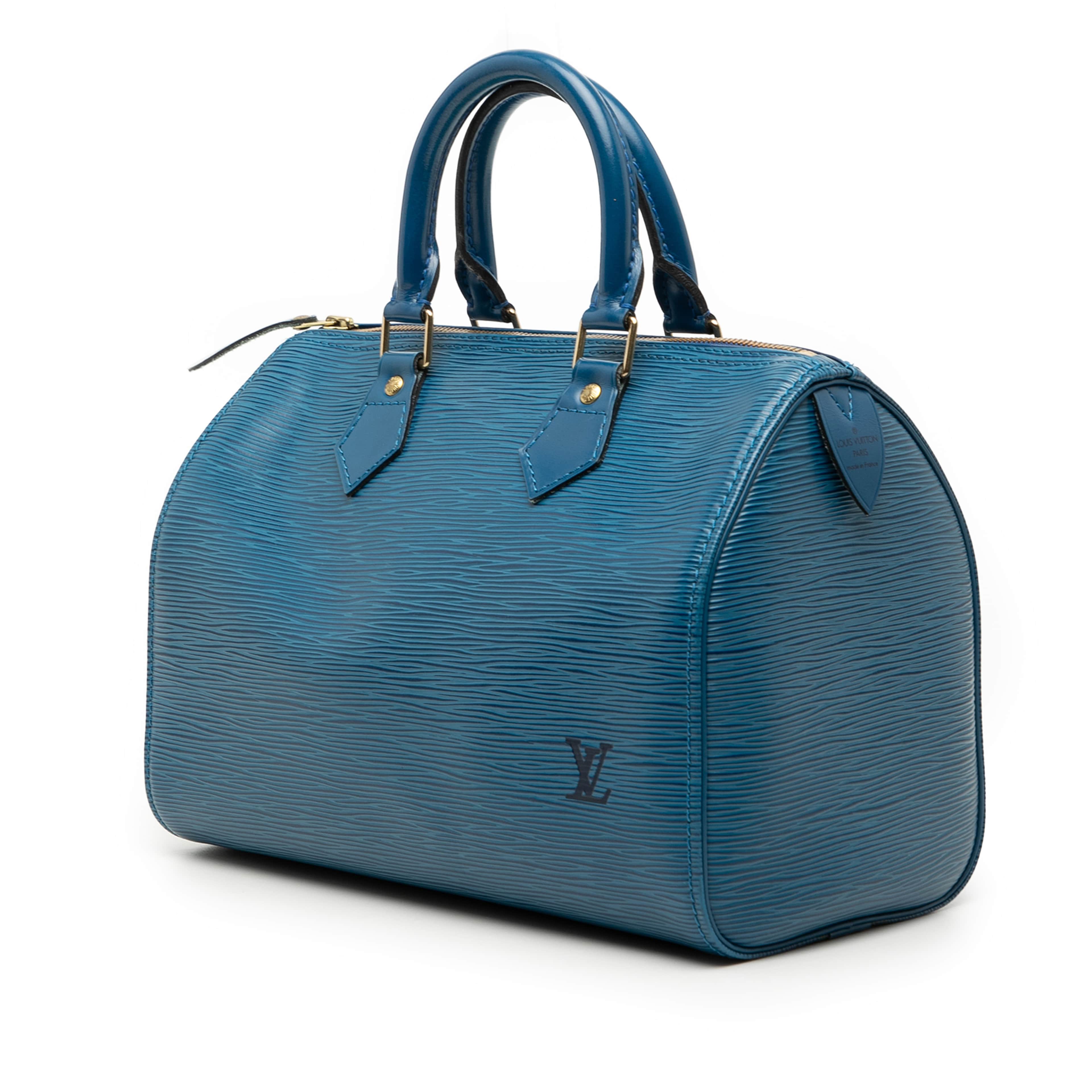 Louis Vuitton Epi Speedy 25, från Luxclusif, i färgen blue. Klicka för att öppna bilden i stort format
