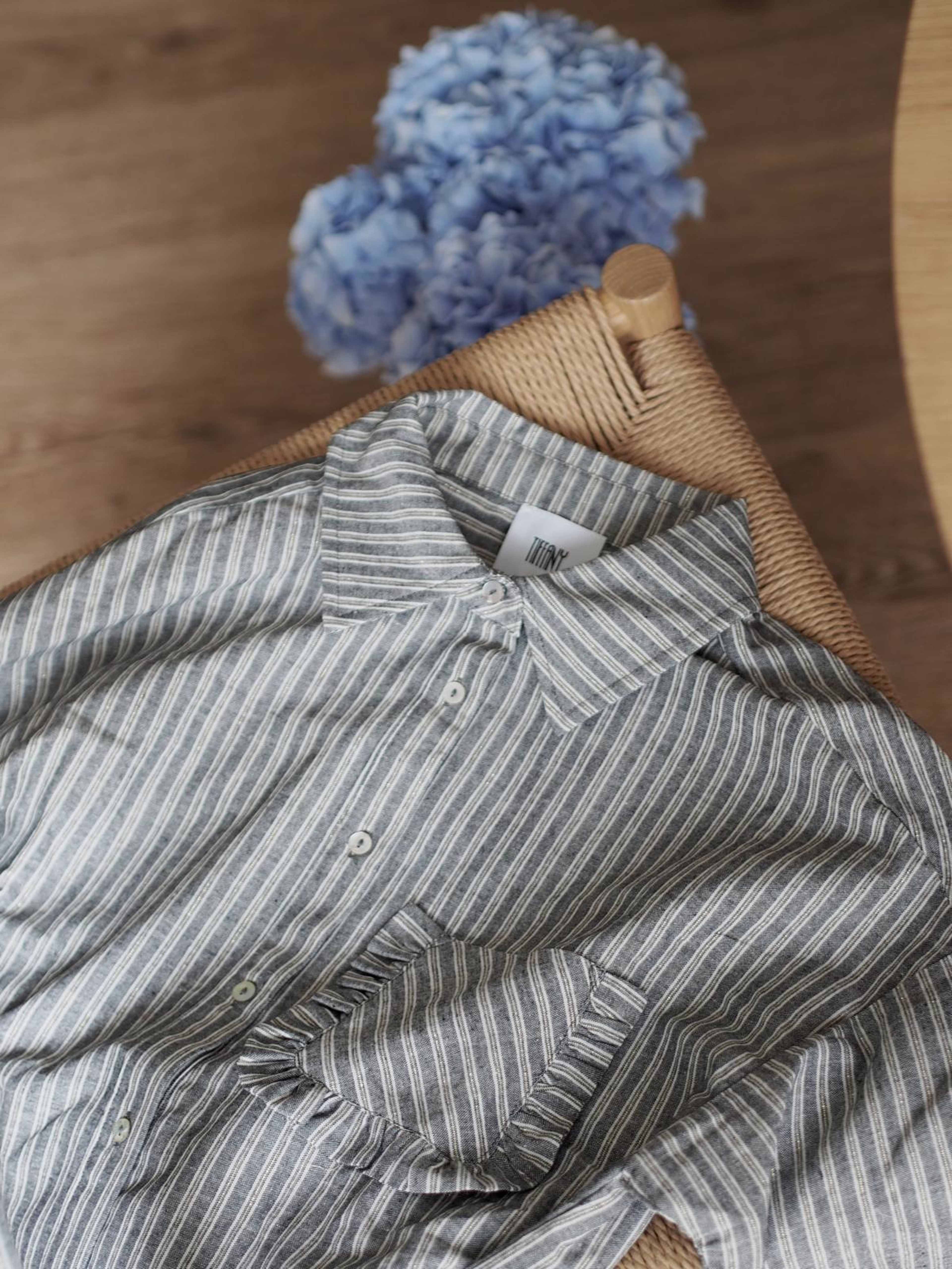 Hansina, Shirt - Deepest Grey Stripe