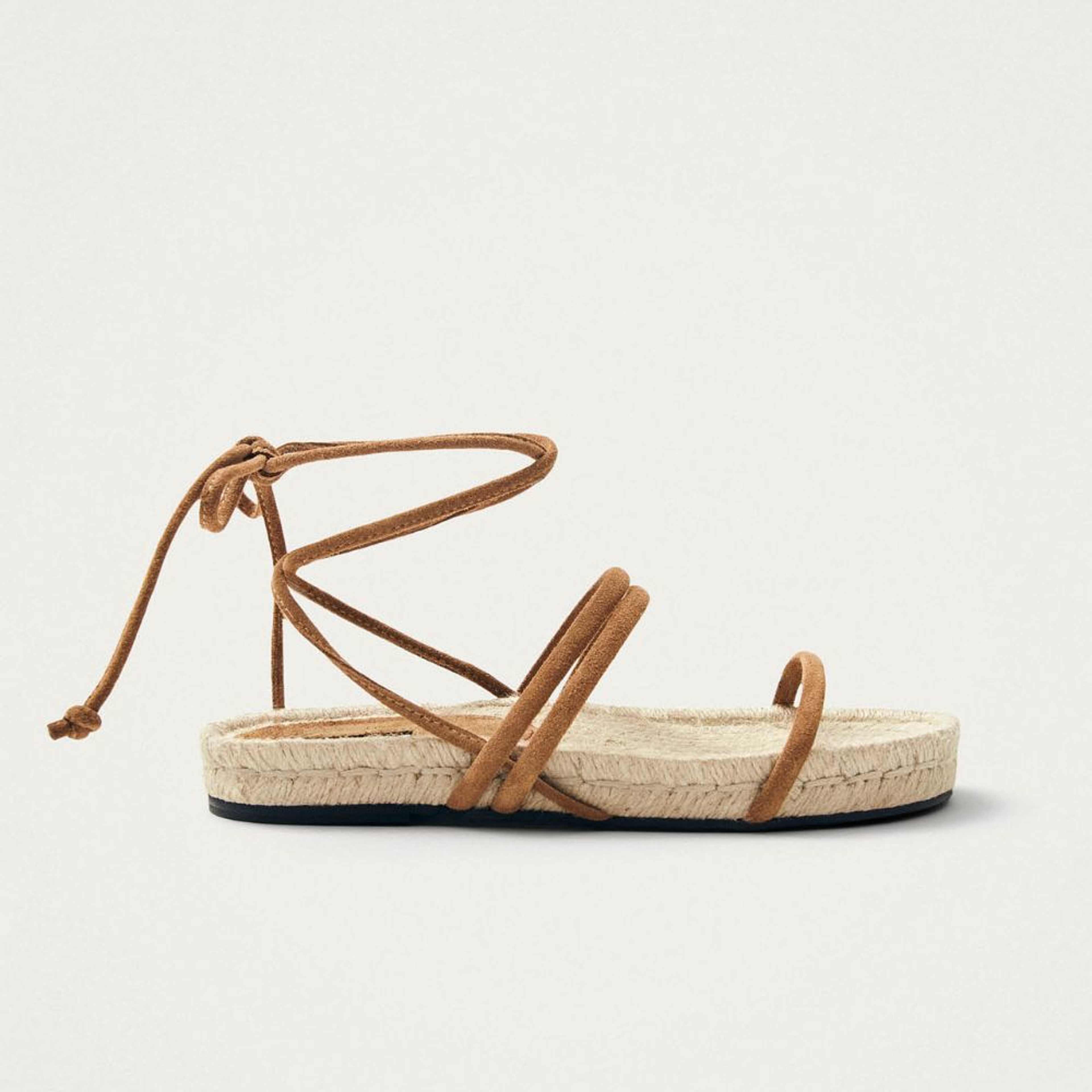 Rayna Suede Tan Leather Sandals
