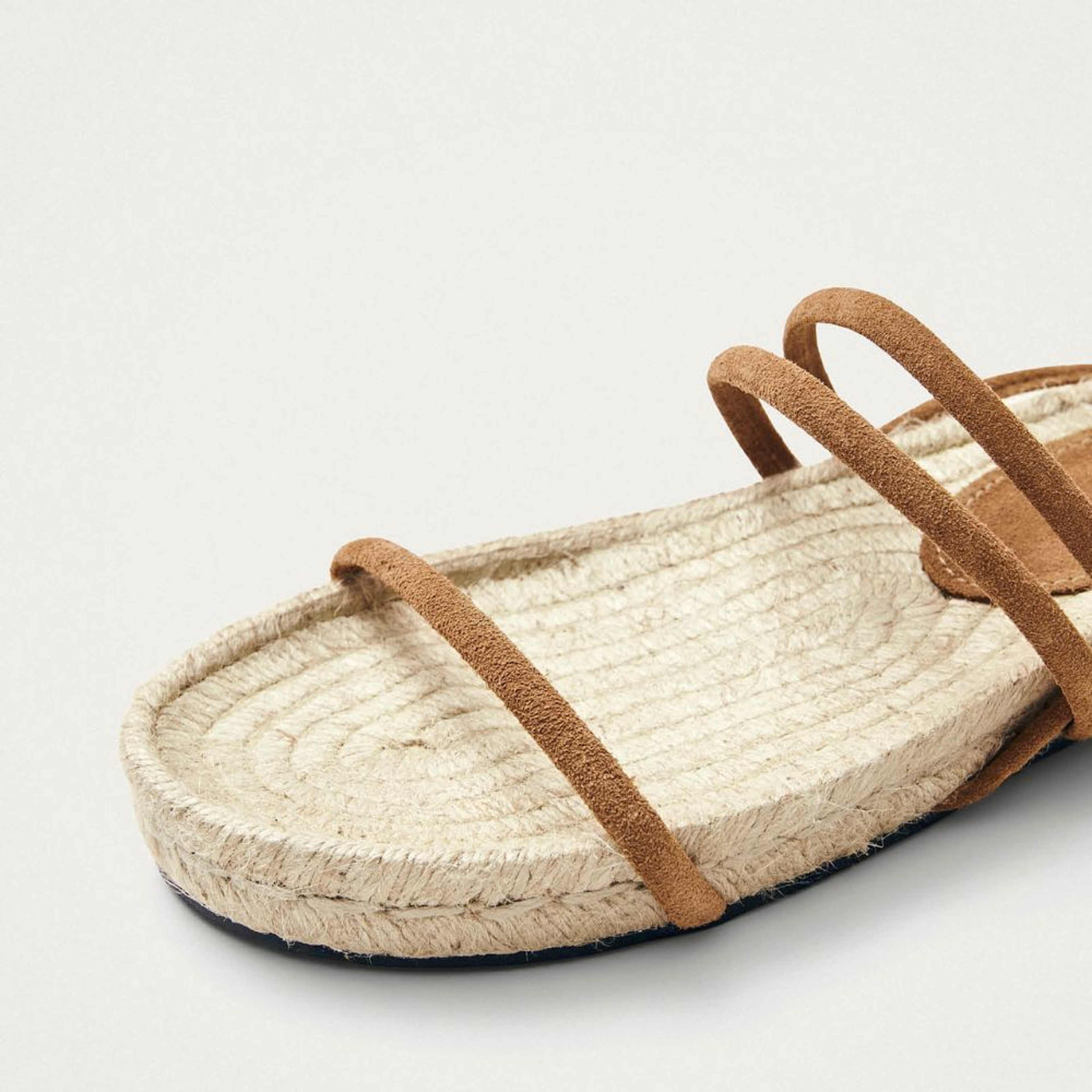 Rayna Suede Tan Leather Sandals