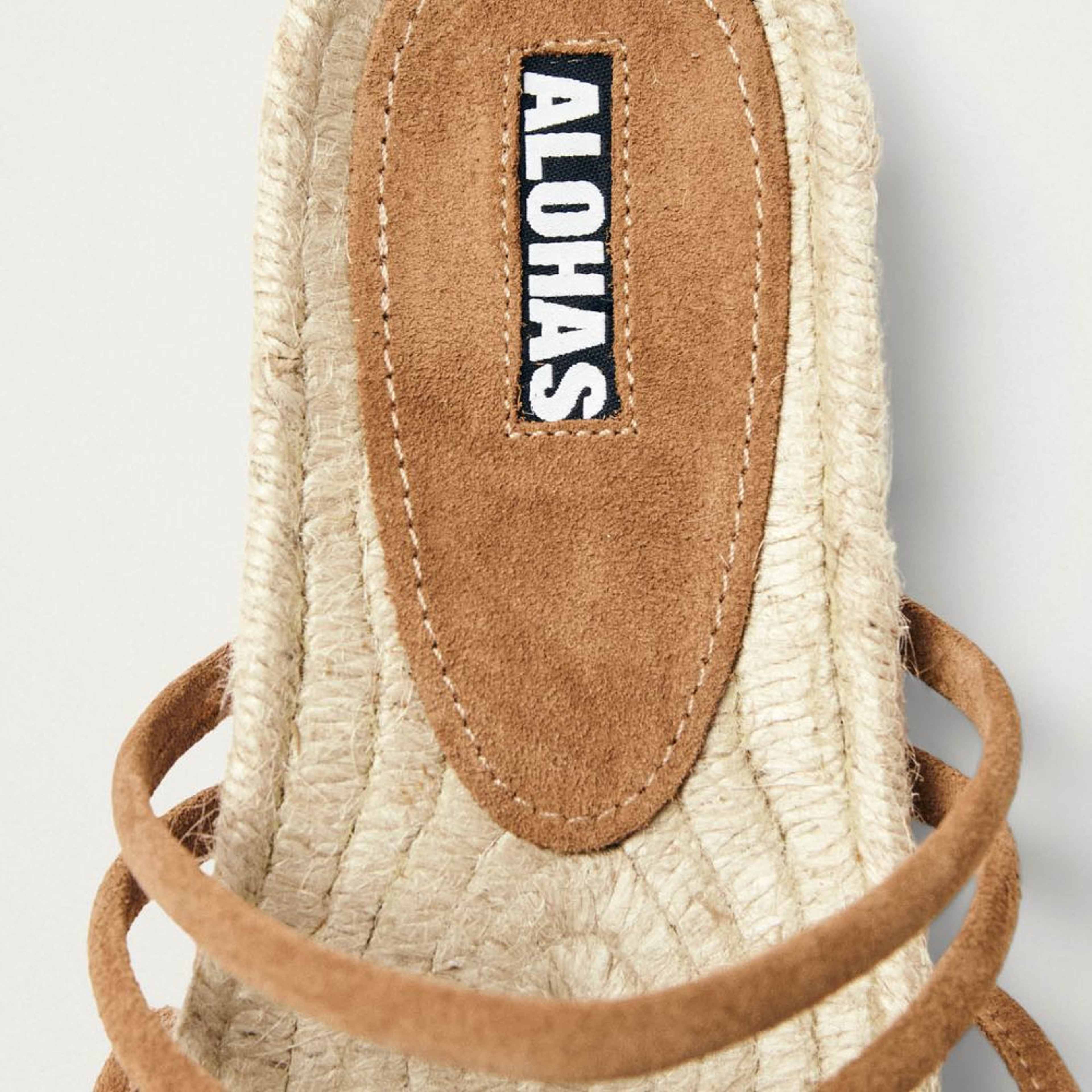 Rayna Suede Tan Leather Sandals
