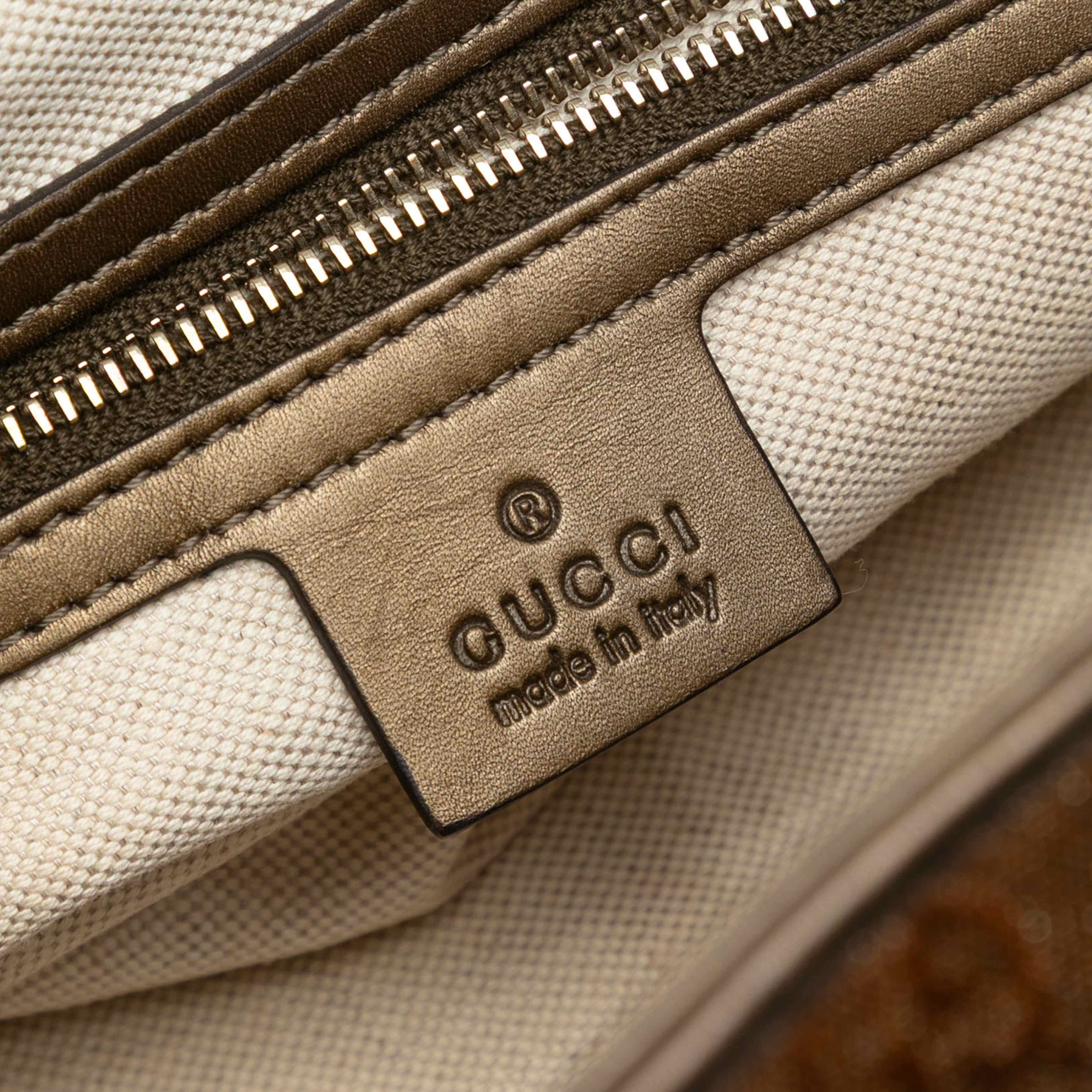 Gucci Gg Lurex Heart Bit Satchel, från Luxclusif, i färgen beige. Klicka för att öppna bilden i stort format