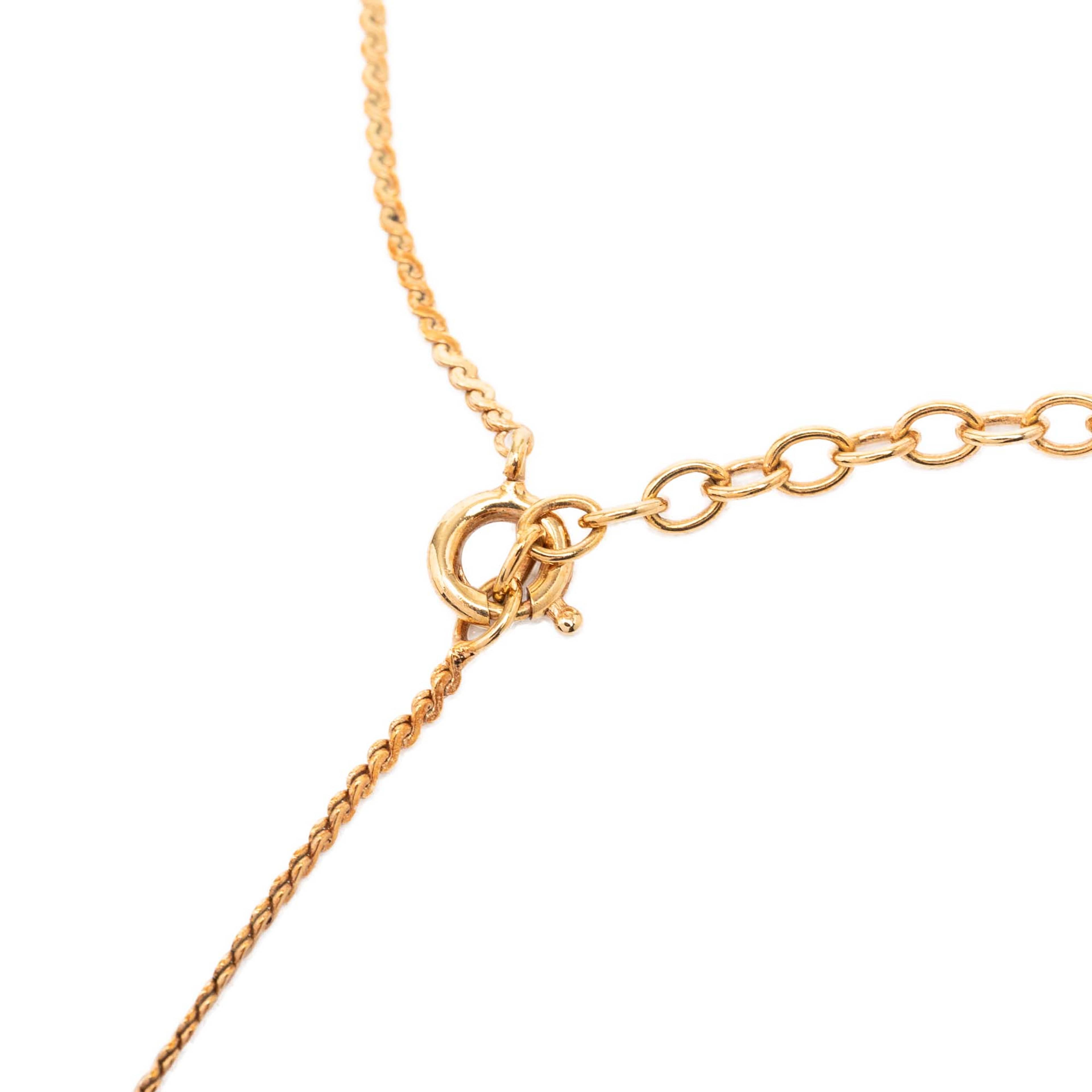 Dior Gold Plated Rhinestone Cd Logo Pendant Necklace, från Luxclusif, i färgen gold. Klicka för att öppna bilden i stort format