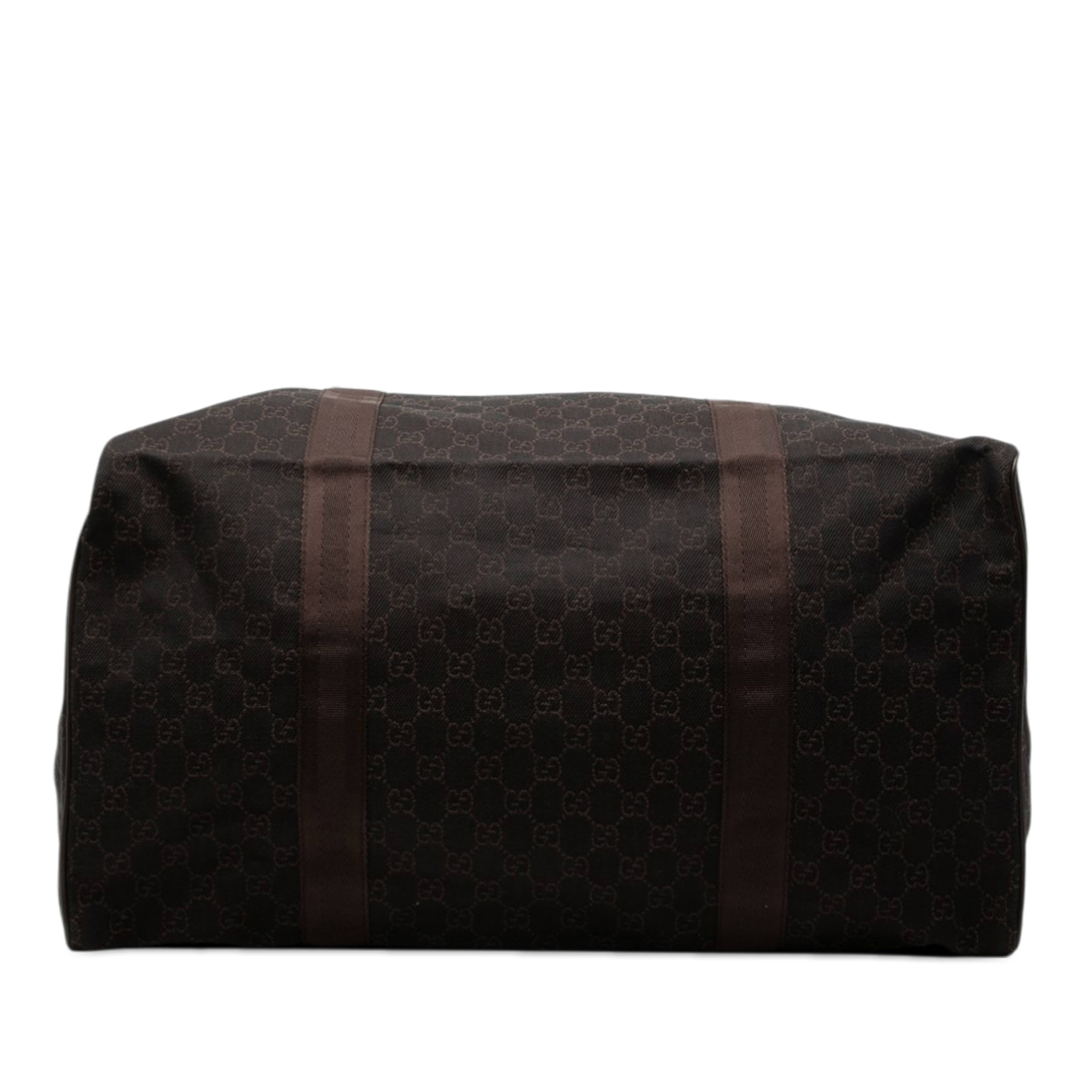 Gucci Gg Canvas Travel Bag, från Luxclusif, i färgen dark brown. Klicka för att öppna bilden i stort format