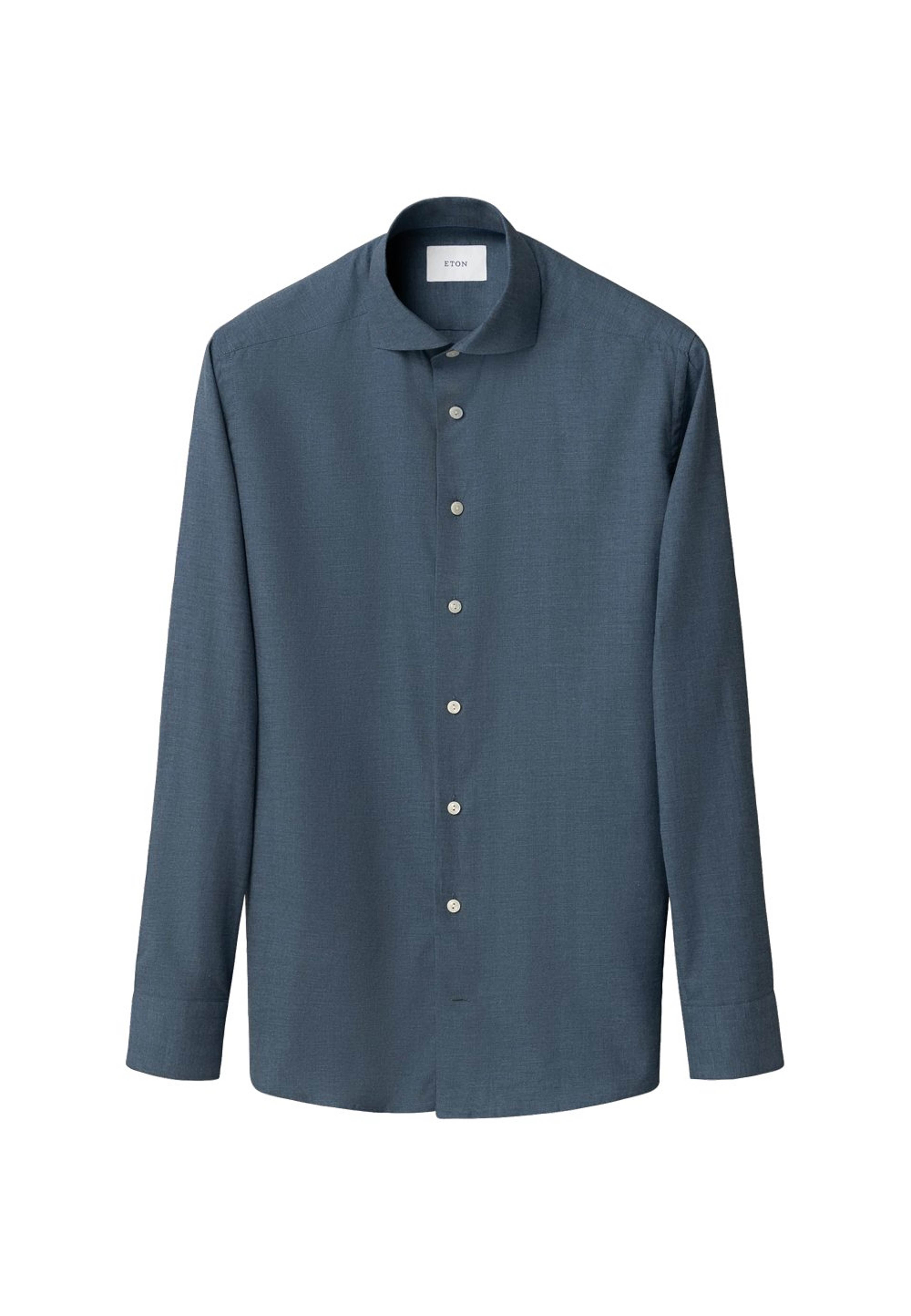 Skjorta I Signature Flanell Contemporary Fit, från Eton, i färgen dark blue. Klicka för att öppna bilden i stort format