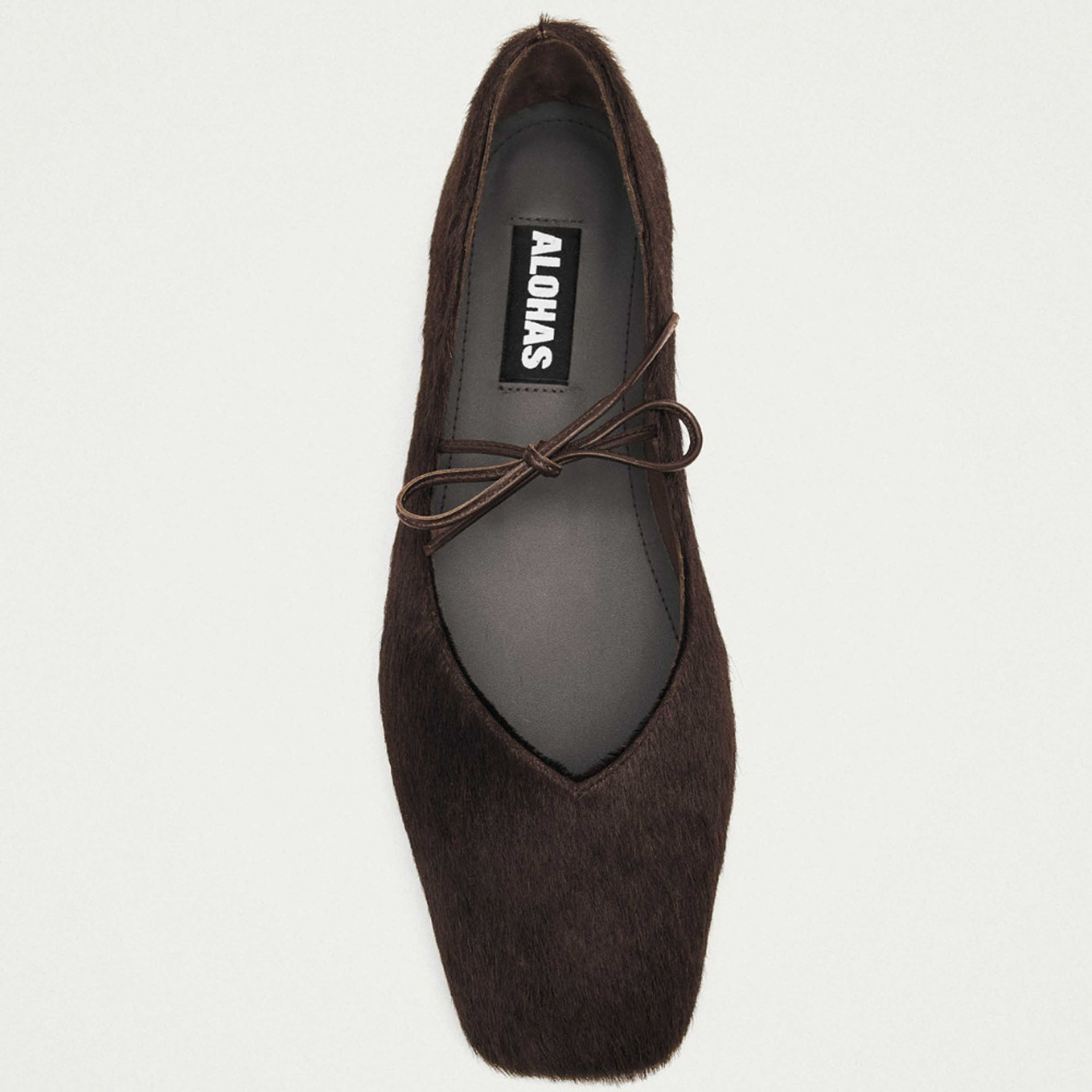 Sway Soft Brown Leather Ballet Flats