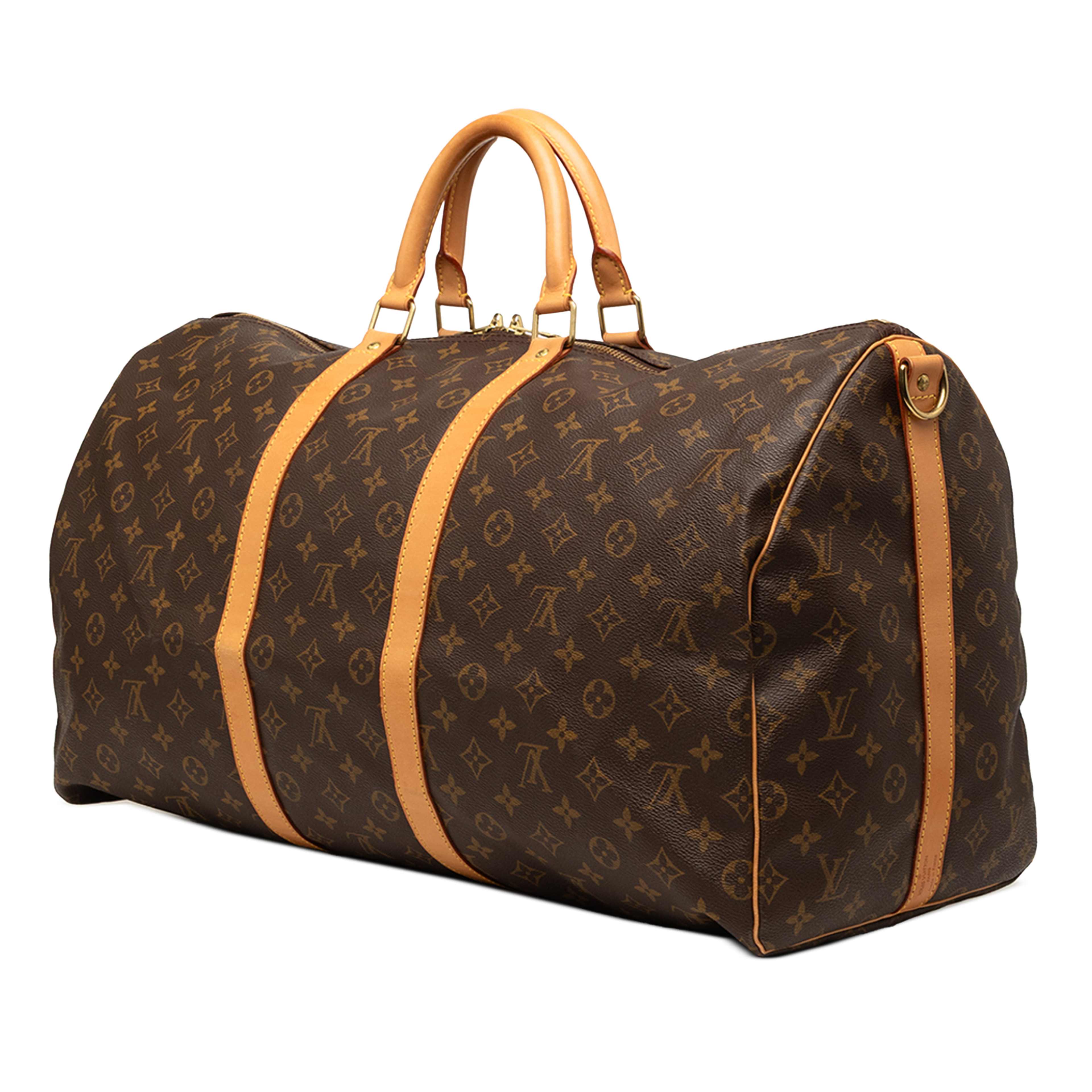 Louis Vuitton Monogram Keepall Bandouliere 55, från Luxclusif, i färgen brun. Klicka för att öppna bilden i stort format