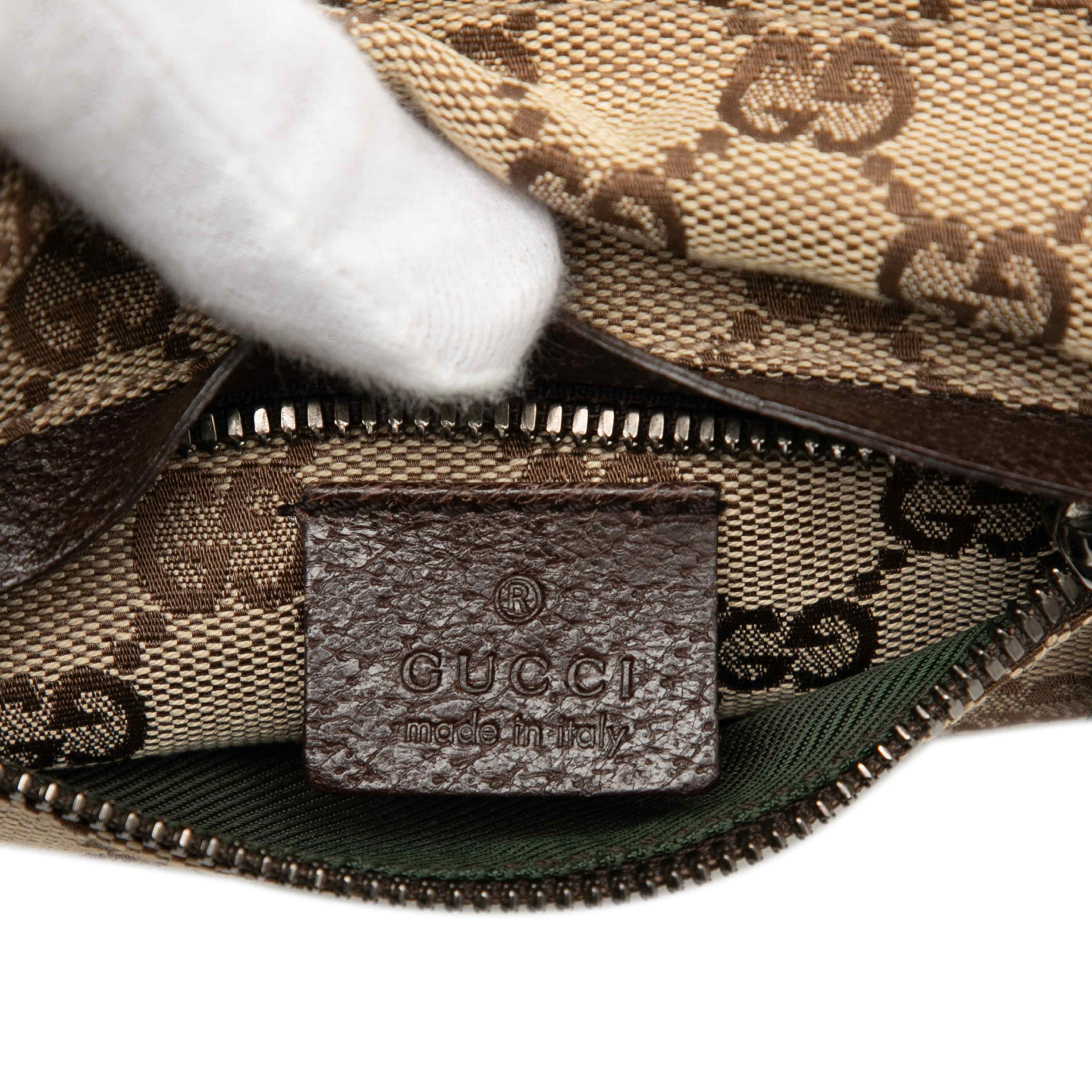 Gucci Gg Canvas Double Pocket Belt Bag, från Luxclusif, i färgen beige. Klicka för att öppna bilden i stort format