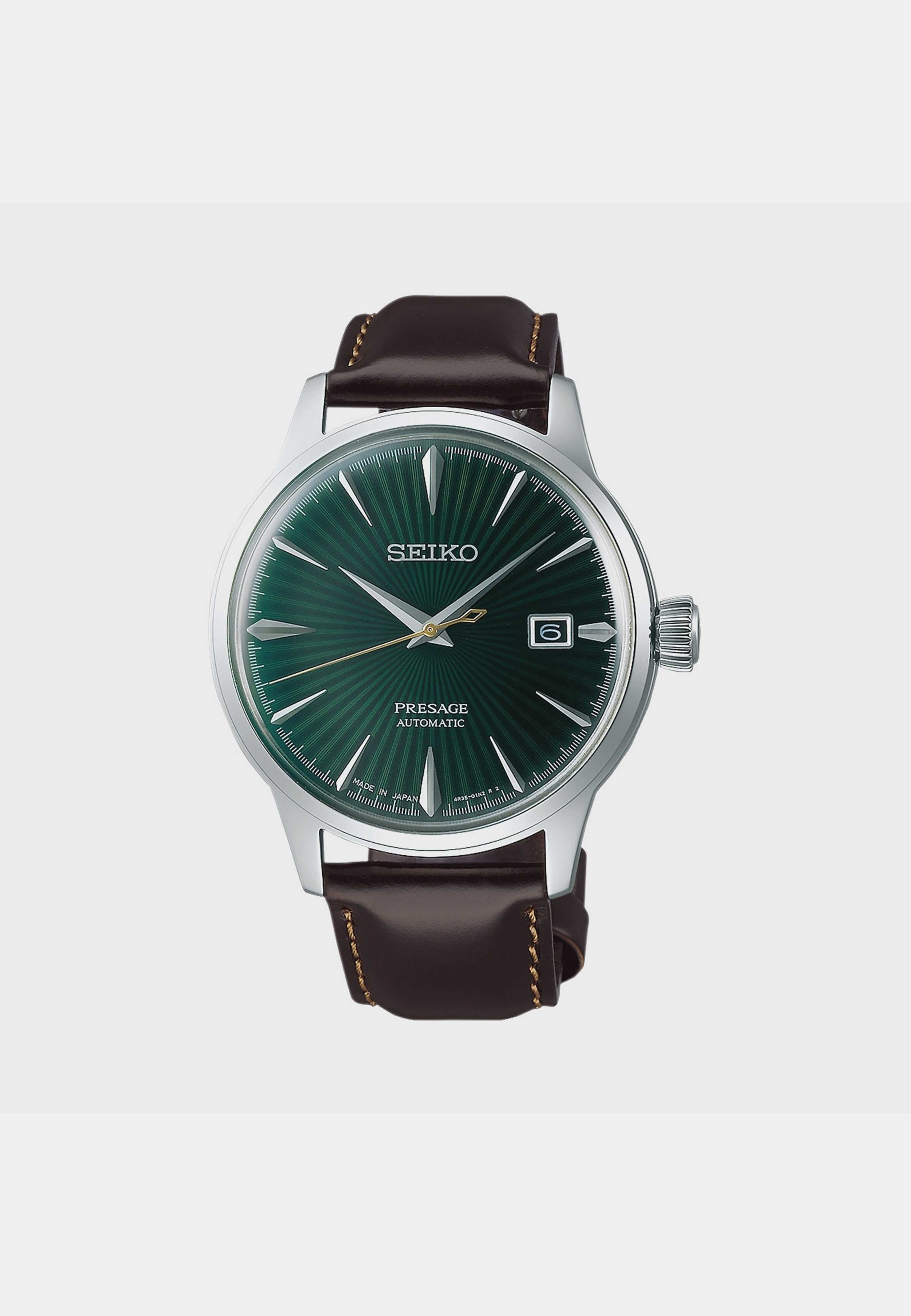 Seiko Presage Automatic Grön/brun, Läderband - Srpd37j1, från Seiko, i färgen 1. Klicka för att öppna bilden i stort format