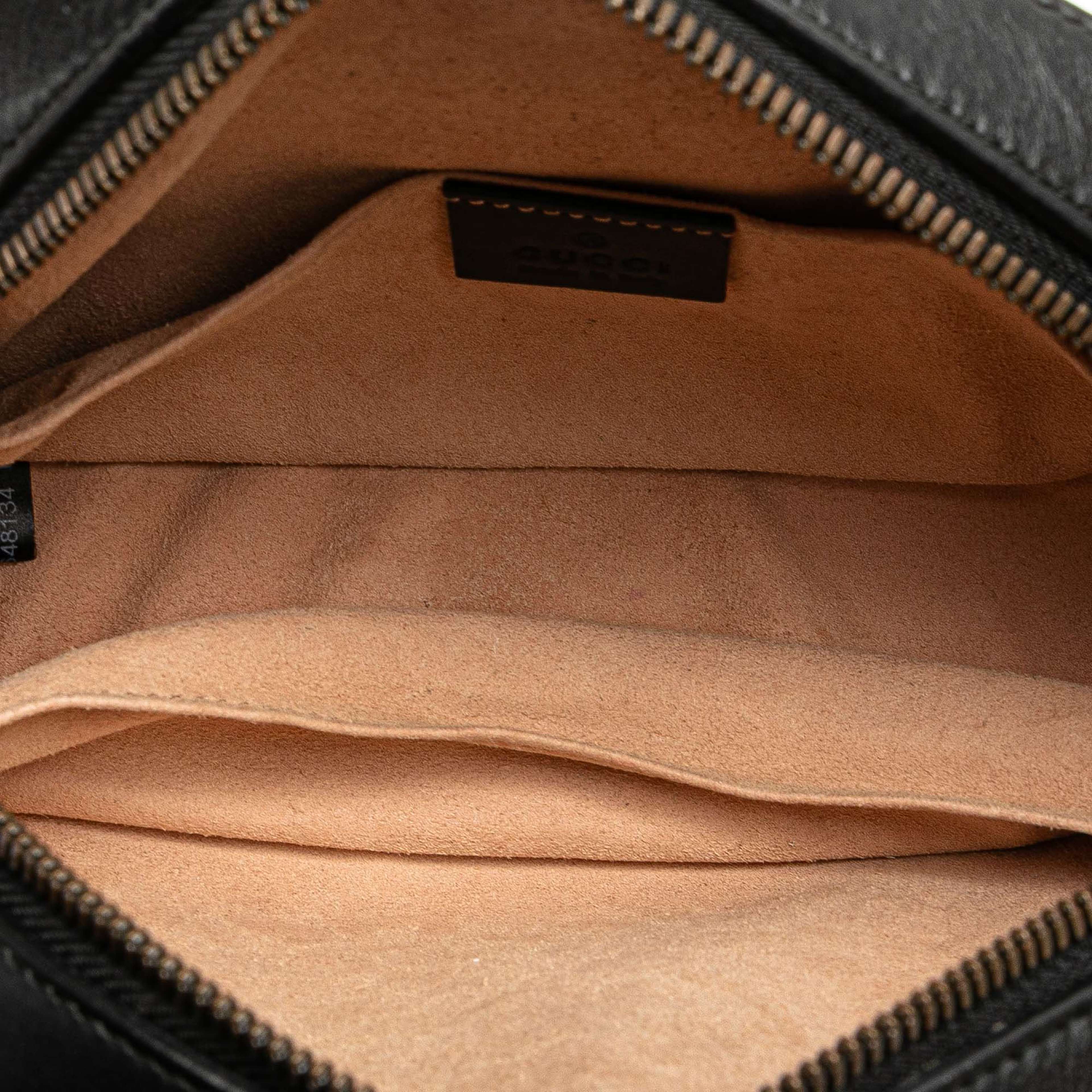 Gucci Gg Marmont Matelasse Leather Animalier Belt Bag, från Luxclusif, i färgen black. Klicka för att öppna bilden i stort format