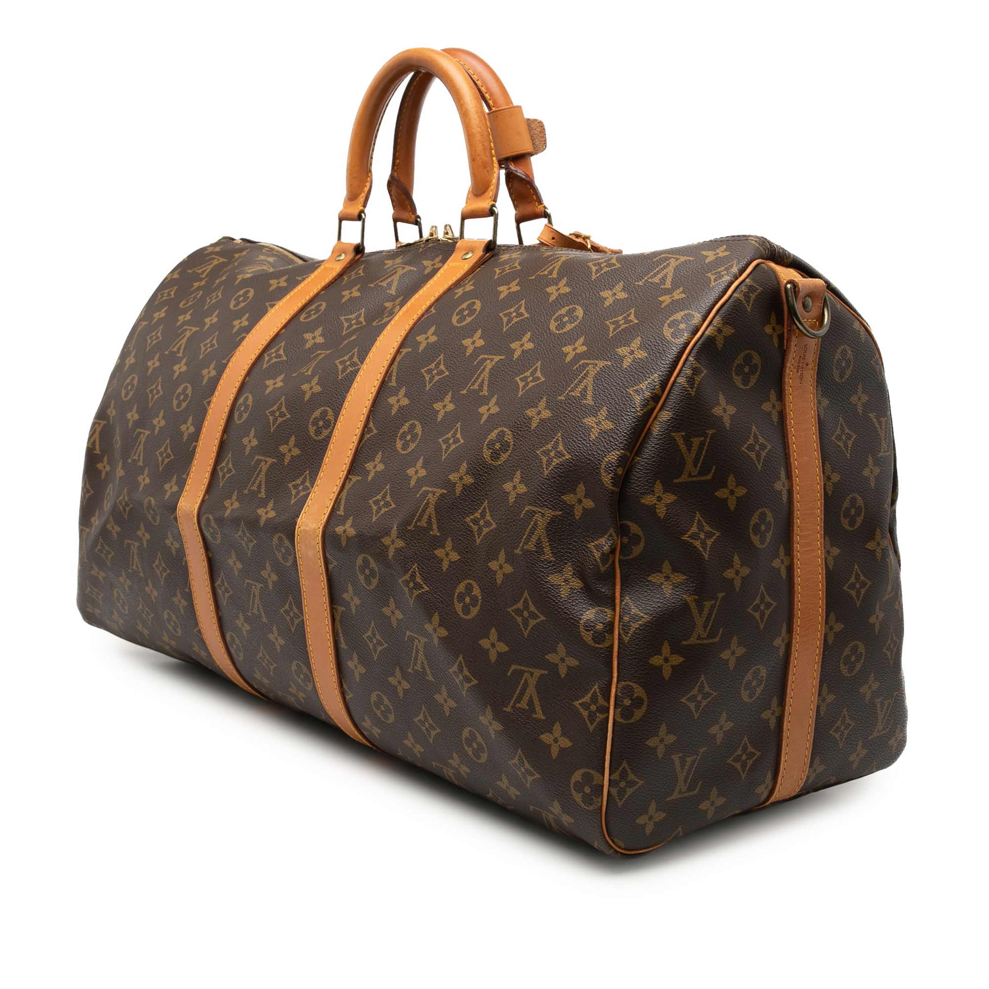 Louis Vuitton Monogram Keepall Bandouliere 55, från Luxclusif, i färgen brown. Klicka för att öppna bilden i stort format