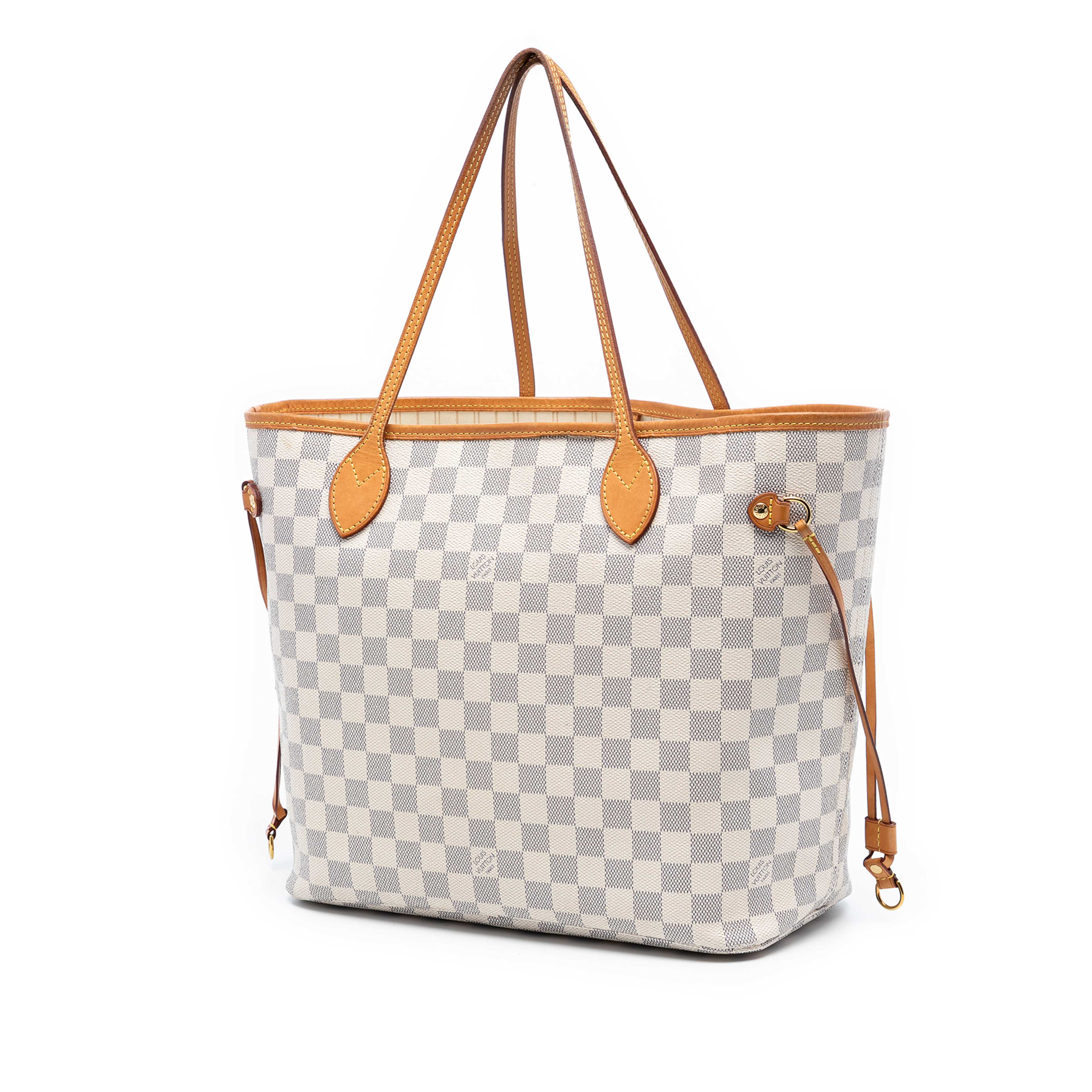 Louis Vuitton Damier Azur Neverfull Mm, från Luxclusif, i färgen white. Klicka för att öppna bilden i stort format