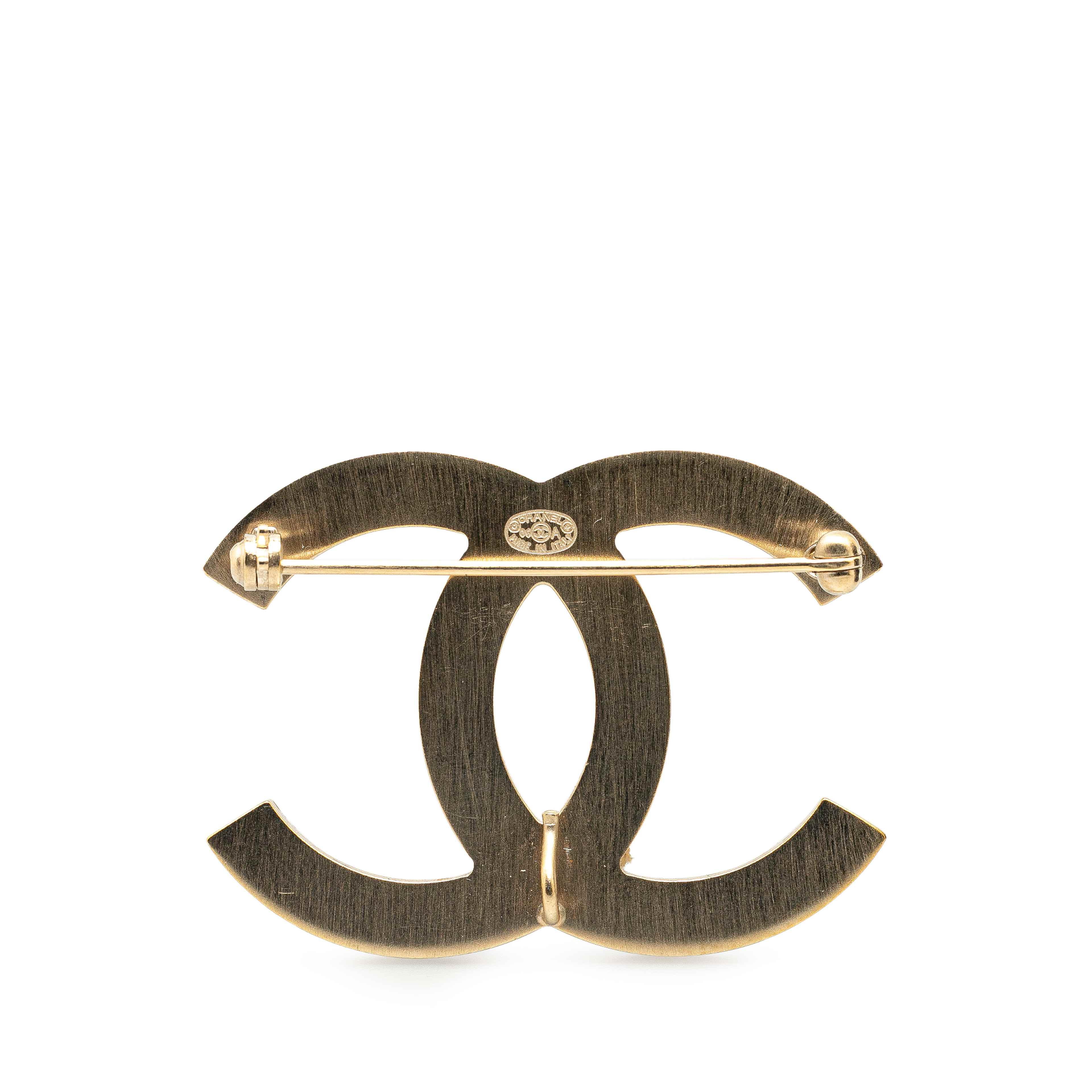 Chanel Tweed And Lace Cc Logo Brooch