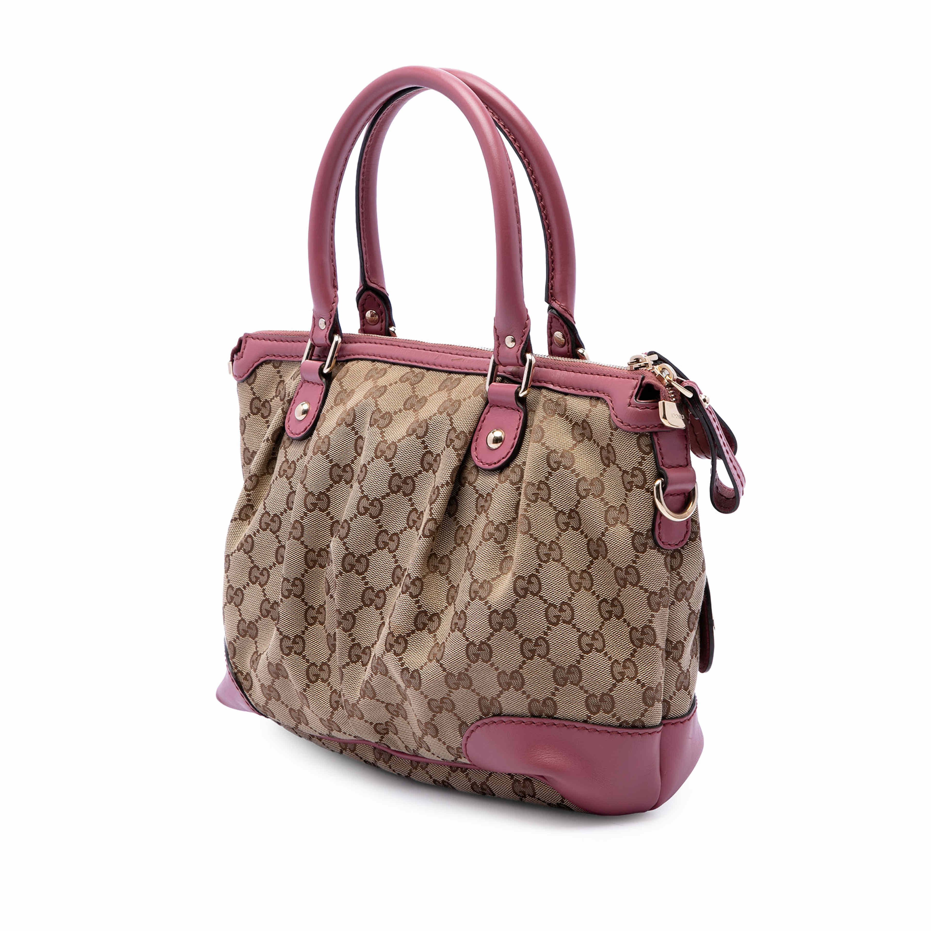 Gucci Gg Canvas Sukey Satchel, från Luxclusif, i färgen beige. Klicka för att öppna bilden i stort format