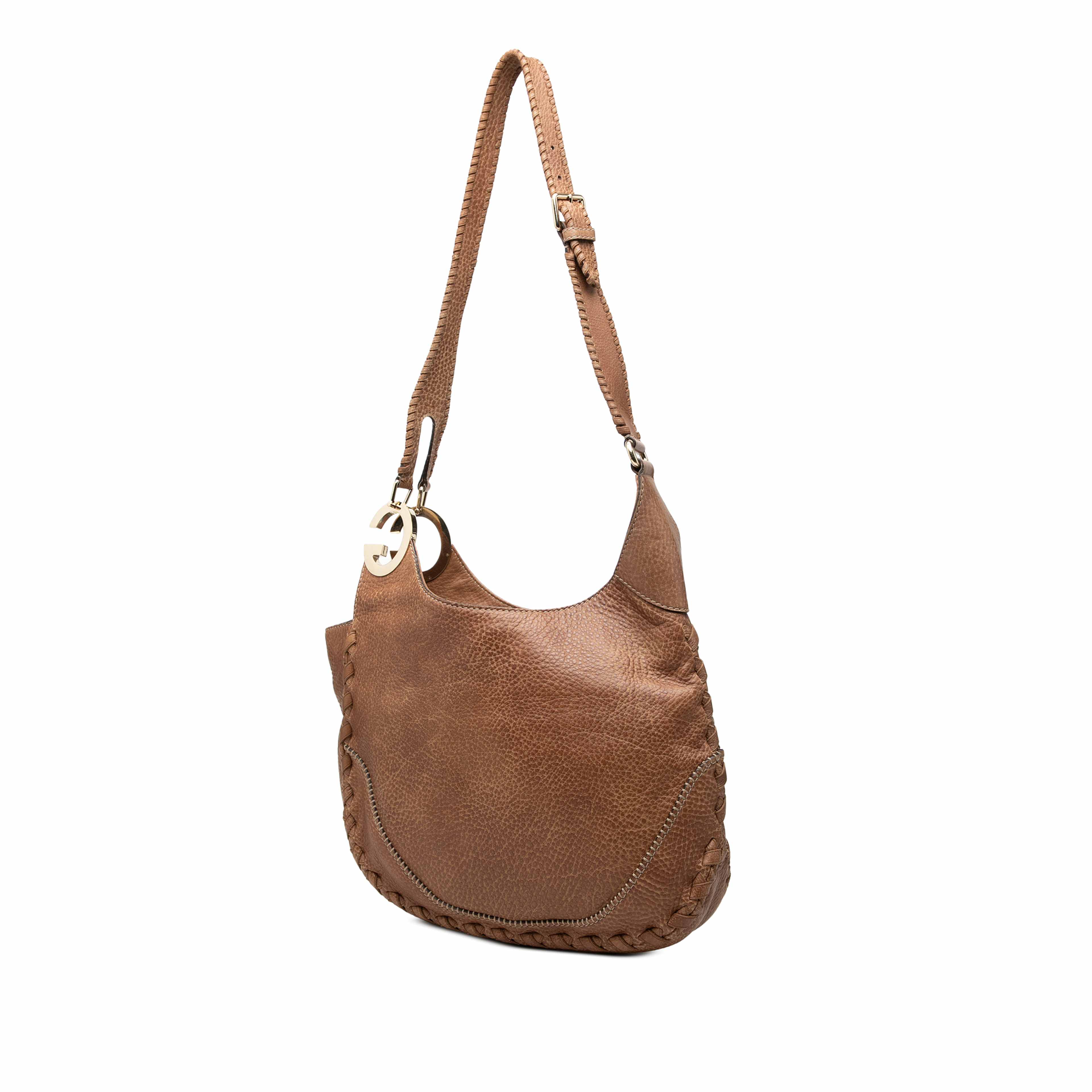 Gucci Leather Charlotte Crossbody, från Luxclusif, i färgen brun. Klicka för att öppna bilden i stort format