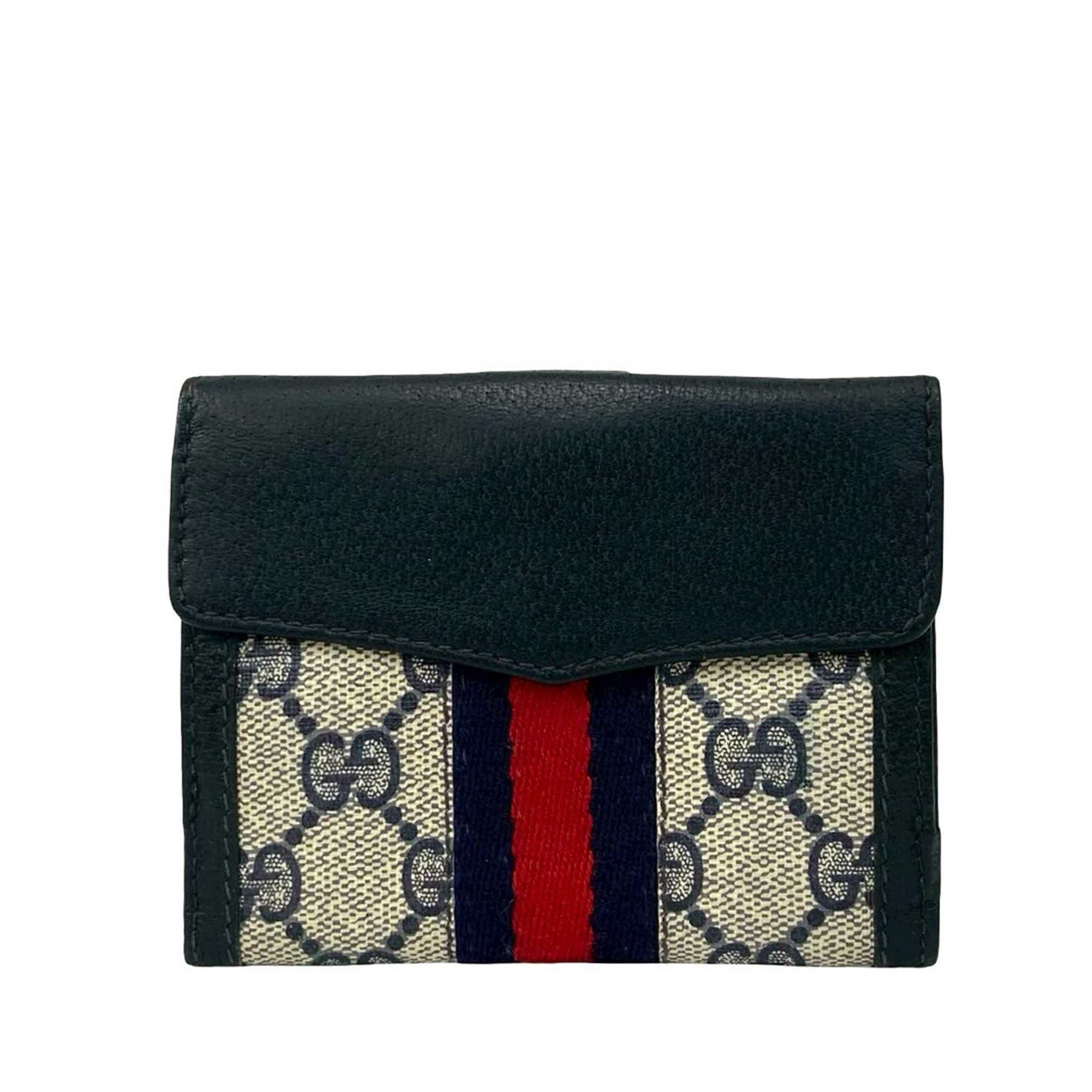 Gucci Gg Supreme Web Ophidia Bifold Wallet, från Luxclusif, i färgen beige. Klicka för att öppna bilden i stort format