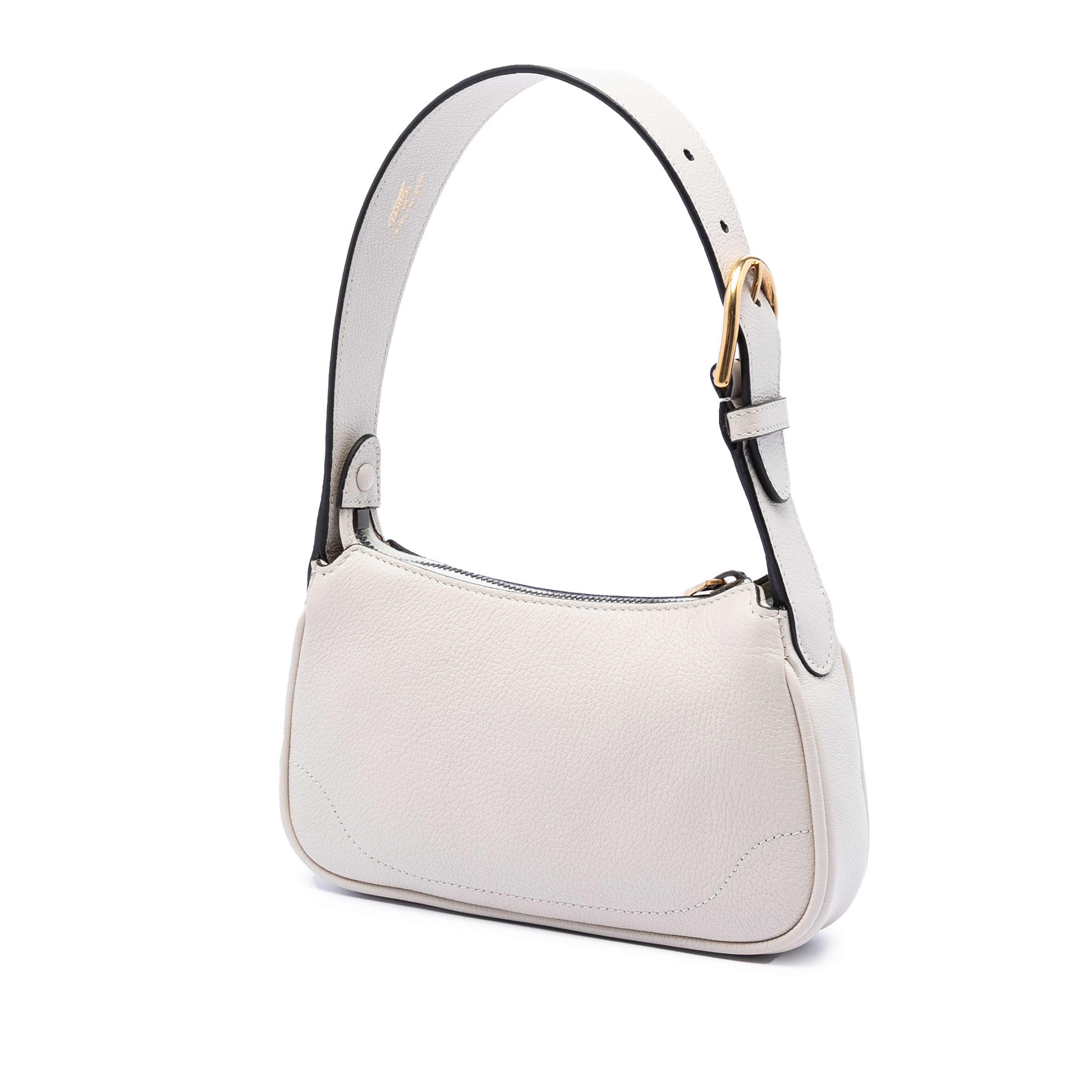 Gucci Mini Goatskin Aphrodite Shoulder Bag, från Luxclusif, i färgen vit. Klicka för att öppna bilden i stort format