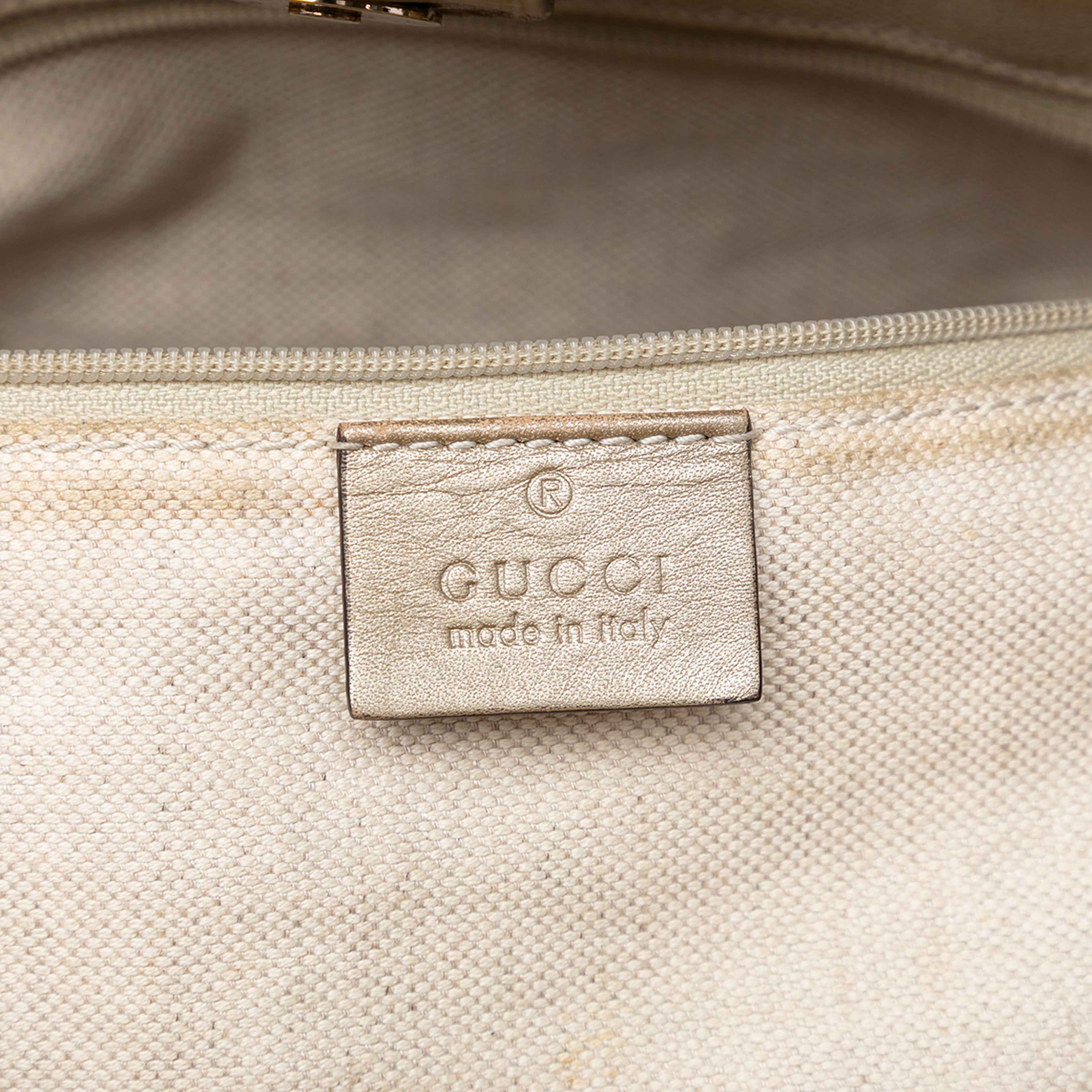 Gucci Medium Guccissima Sukey Tote, från Luxclusif, i färgen light gold. Klicka för att öppna bilden i stort format