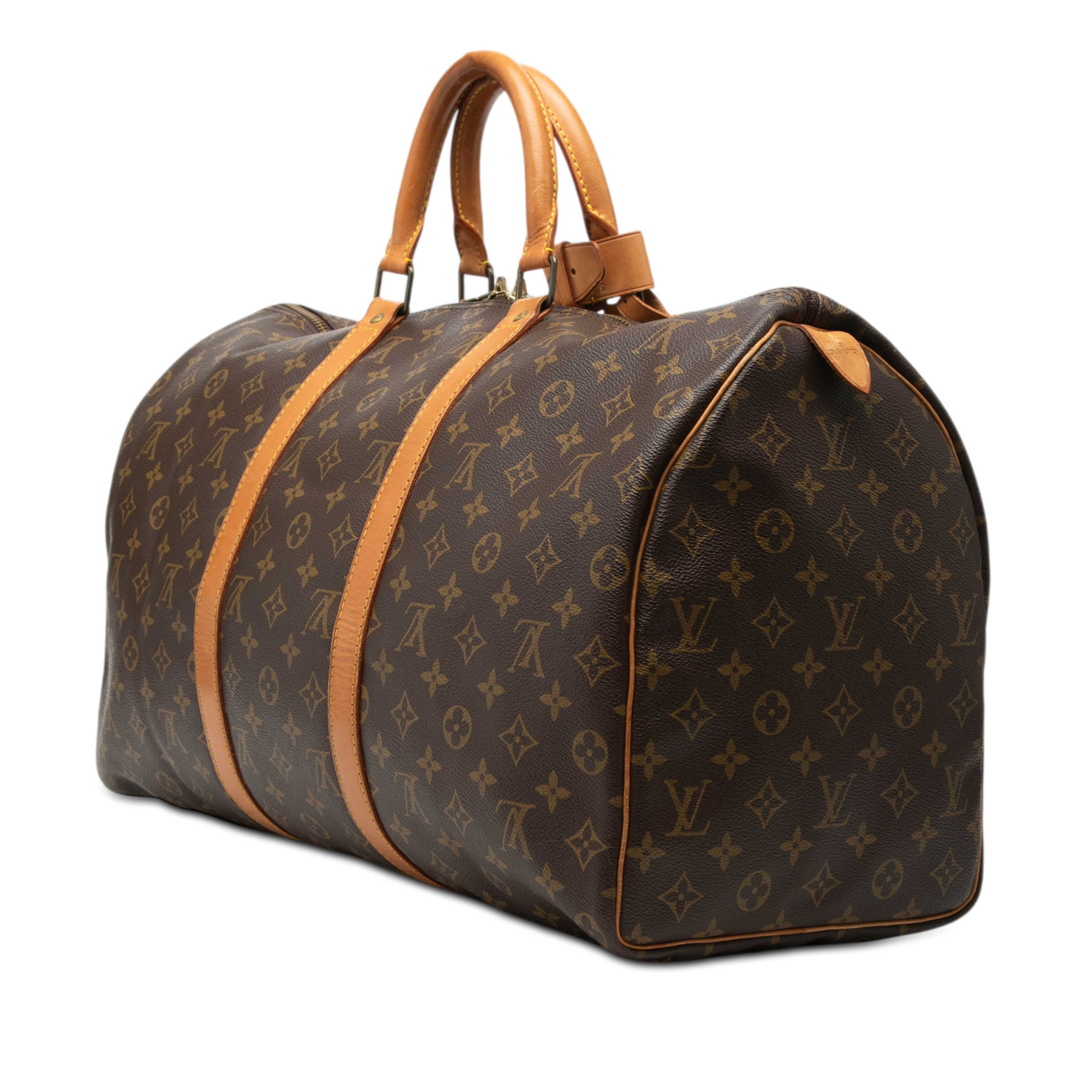 Louis Vuitton Monogram Keepall 50, från Luxclusif, i färgen brown. Klicka för att öppna bilden i stort format