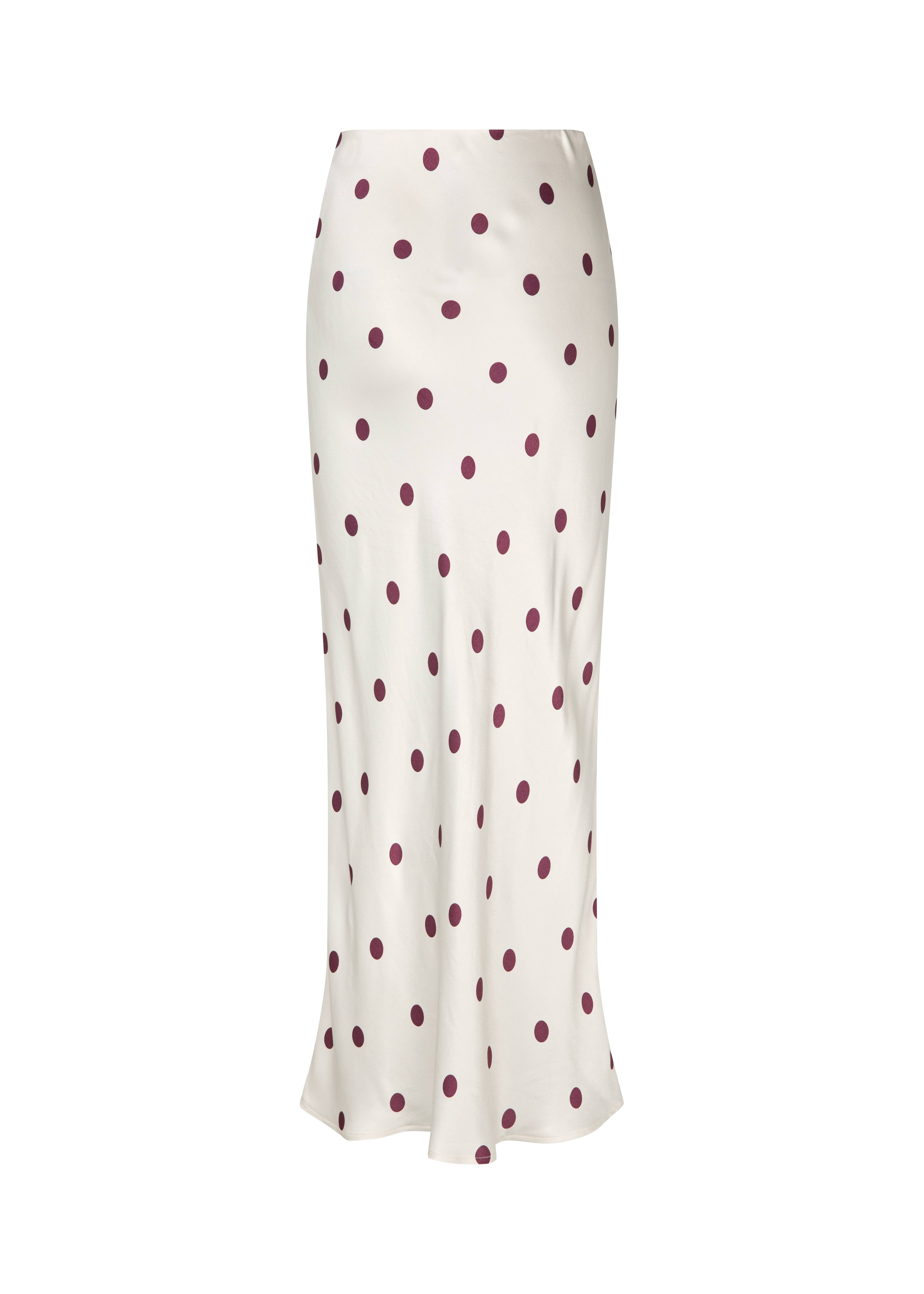 Vanjamd Print Skirt, från Modström, i färgen wineberry dot. Klicka för att öppna bilden i stort format