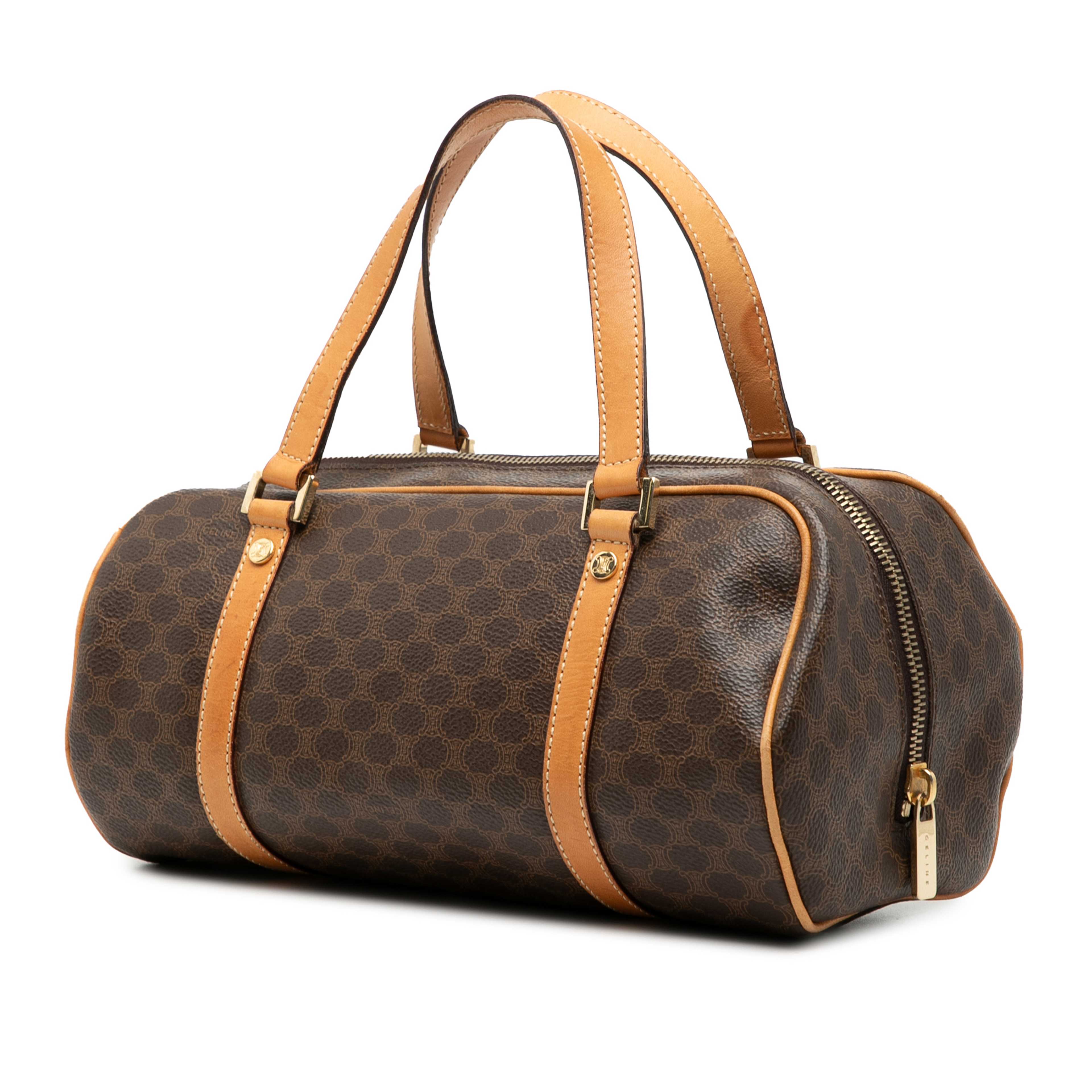 Celine Macadam Coated Canvas Handbag, från Luxclusif, i färgen brown. Klicka för att öppna bilden i stort format