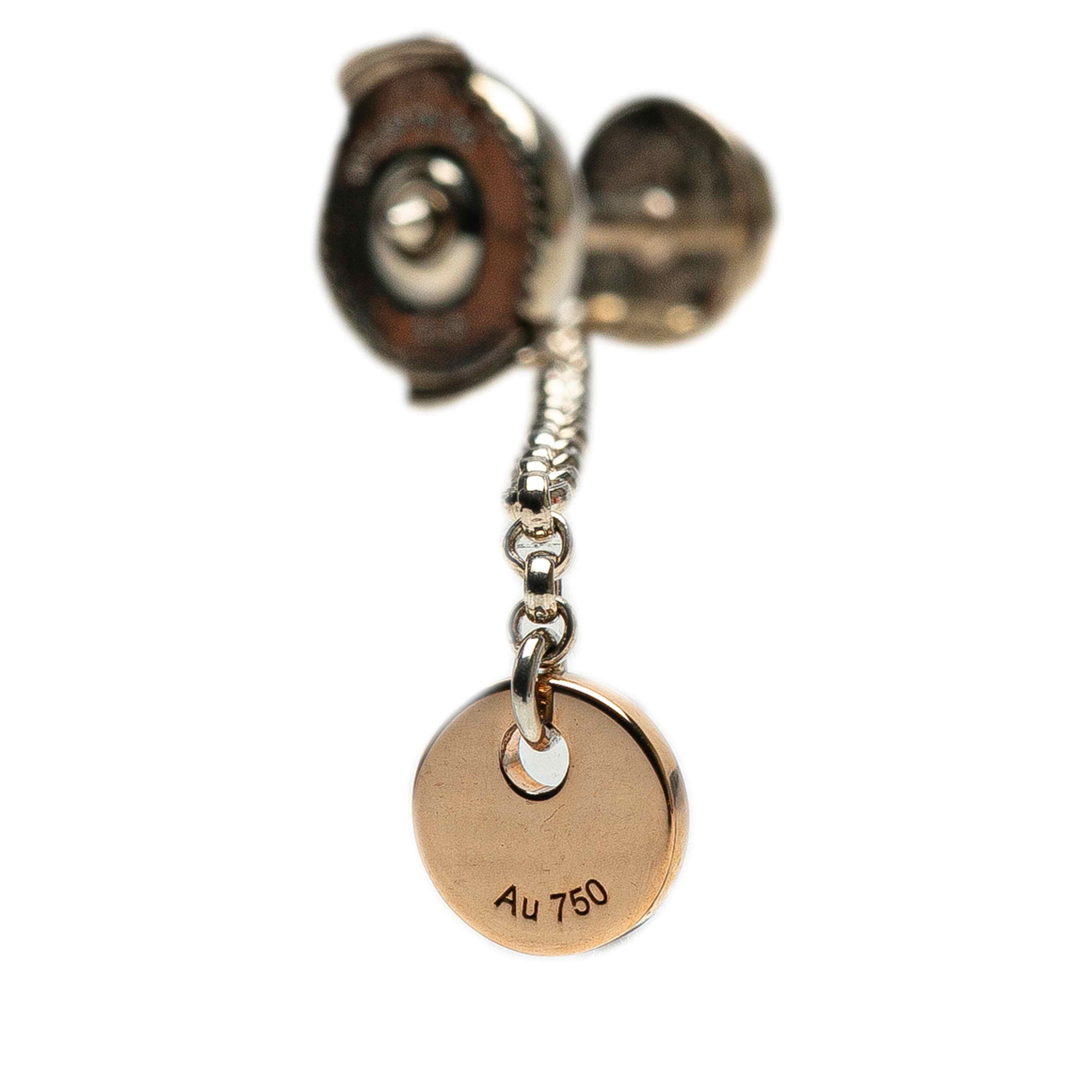 Hermès Sterling Silver And 18k Rose Gold Ex Libris Swing Earrings, från Luxclusif, i färgen silver. Klicka för att öppna bilden i stort format